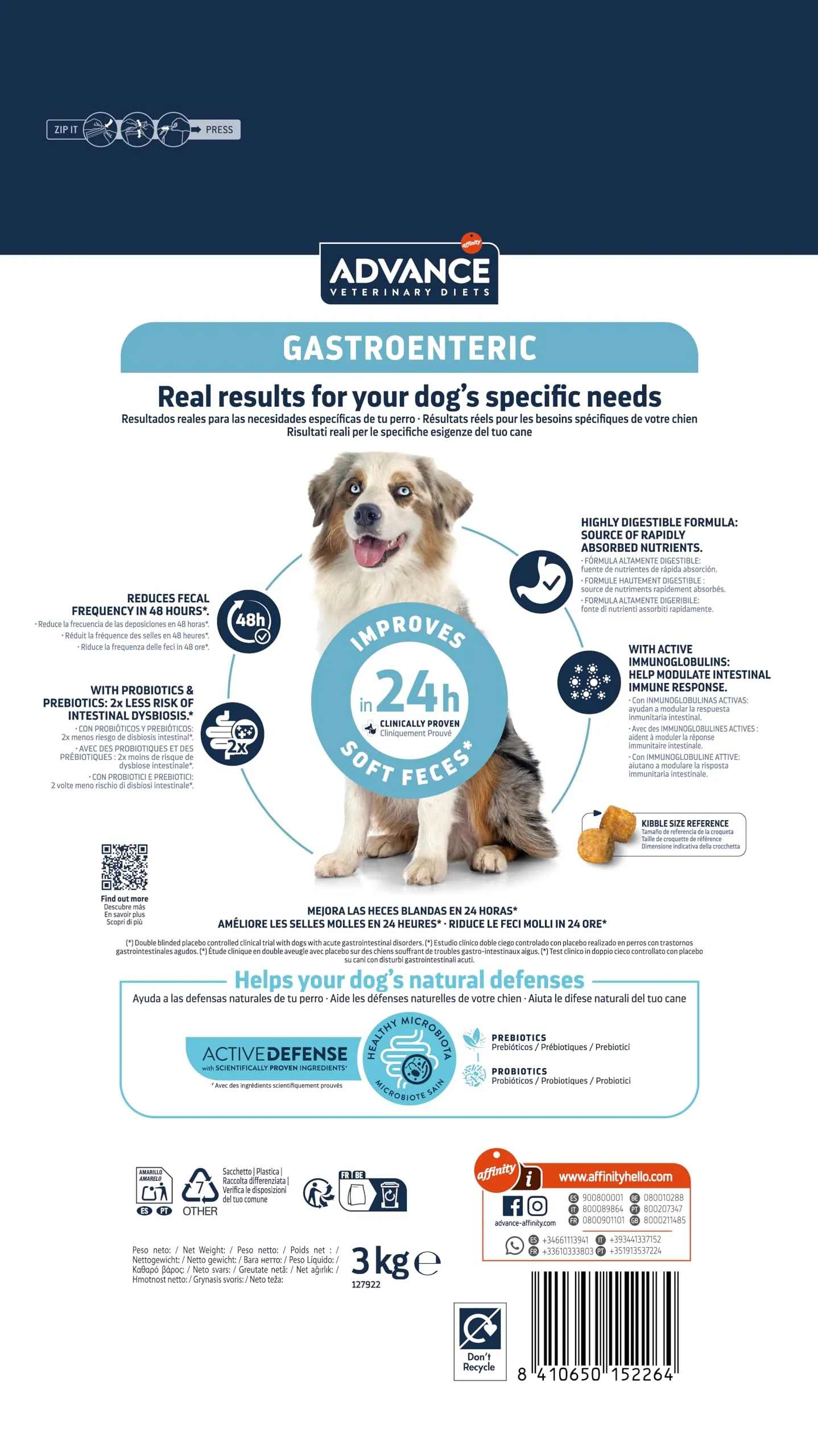 Affinity Advance Veterinary Diets Gastroenteriche Cibo Secco per Cani, 3 kg - immagine 4