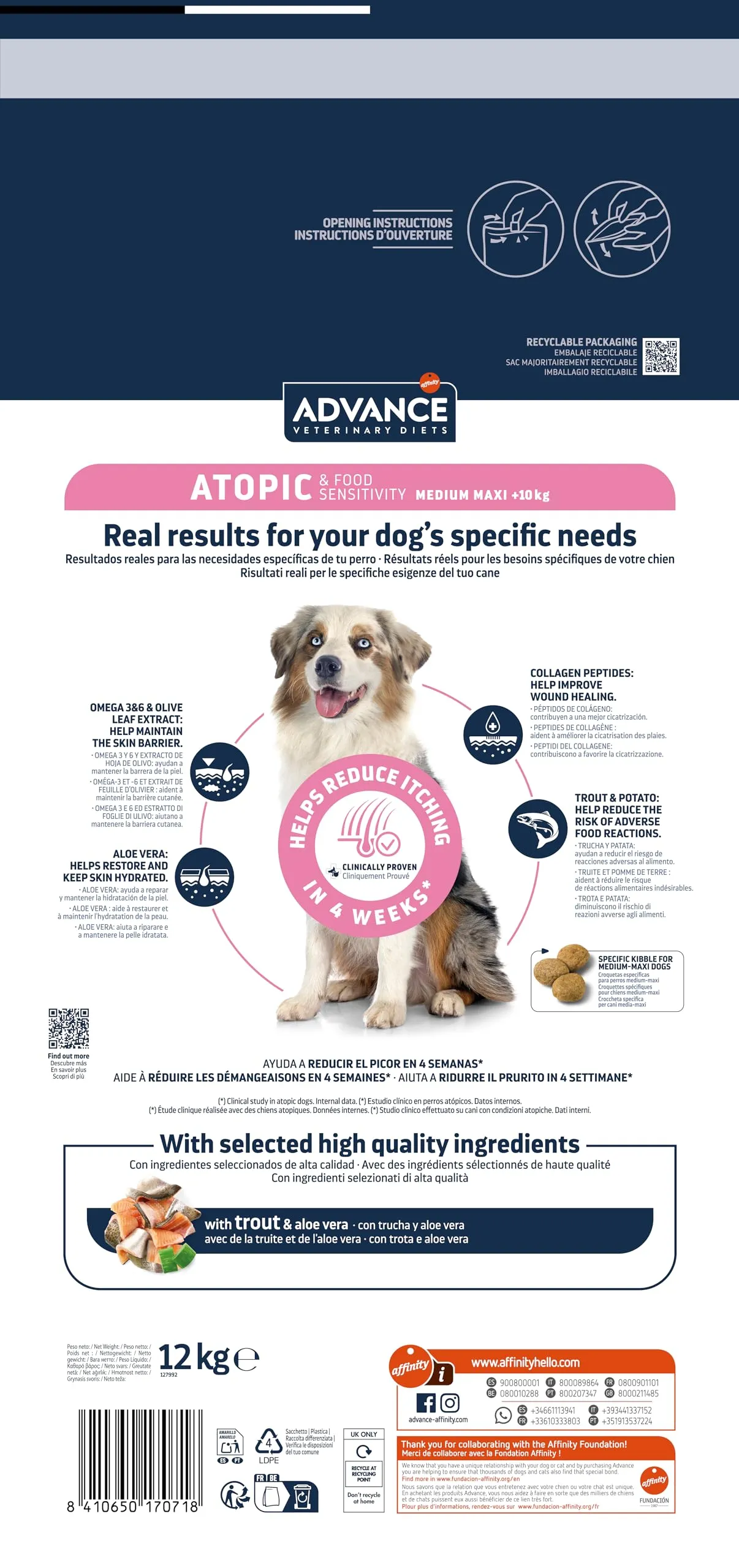 Affinity Advance Veterinary Diets Atopic Medium-Maxi Trota, 3kg - immagine 4