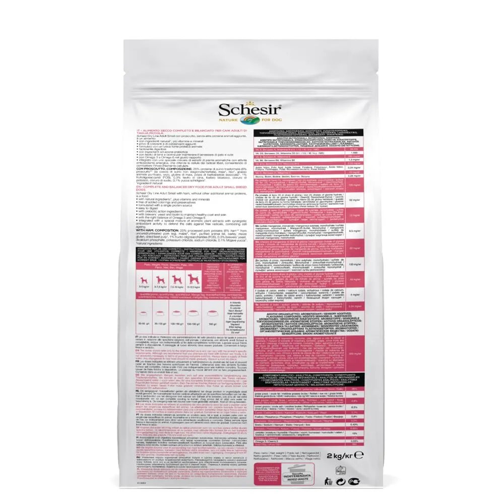 Schesir Cibo Secco per Cani Adulti di Piccola Taglia al Prosciutto, 2kg - immagine 4