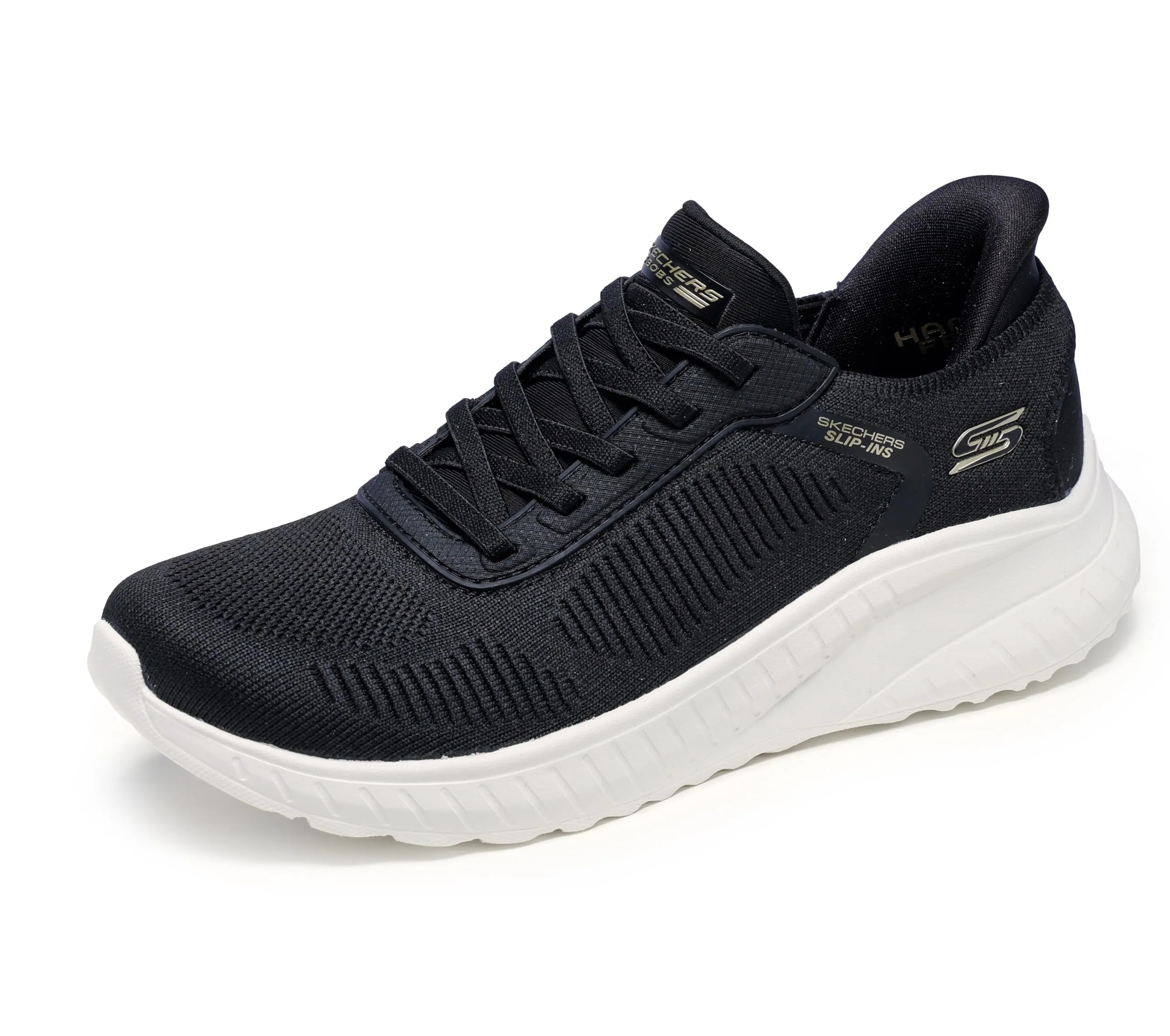 Skechers Bobs Squad Chaos Current Muse Slip-In, Black Textile Trim, 38.5 EU - immagine 1