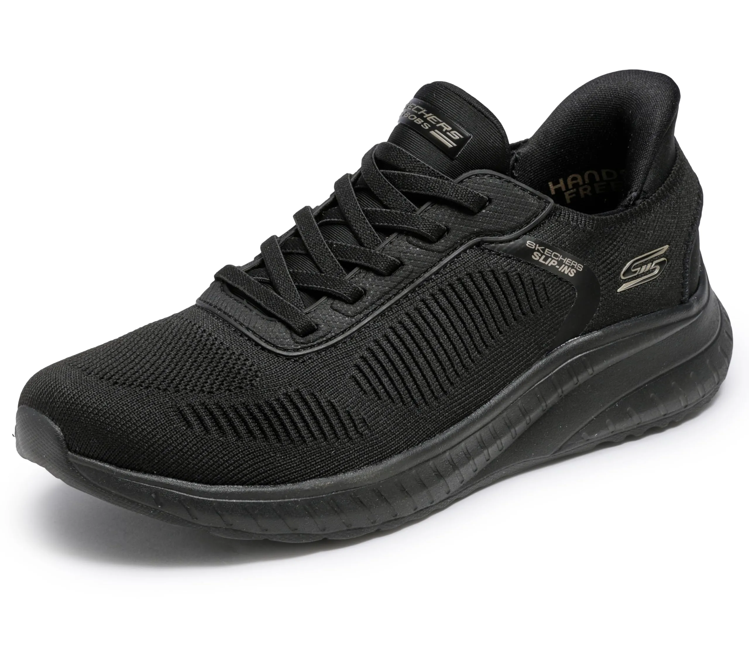 Skechers Bobs Squad Chaos Current Muse Slip-In Allenatrice, Black Textile, 43 EU Large - immagine 1