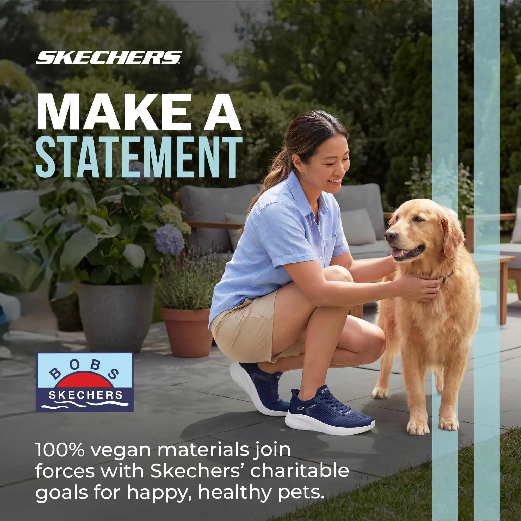 Skechers Bobs Squad Chaos Donna, Blu Mare, 39 EU Larga - immagine 5