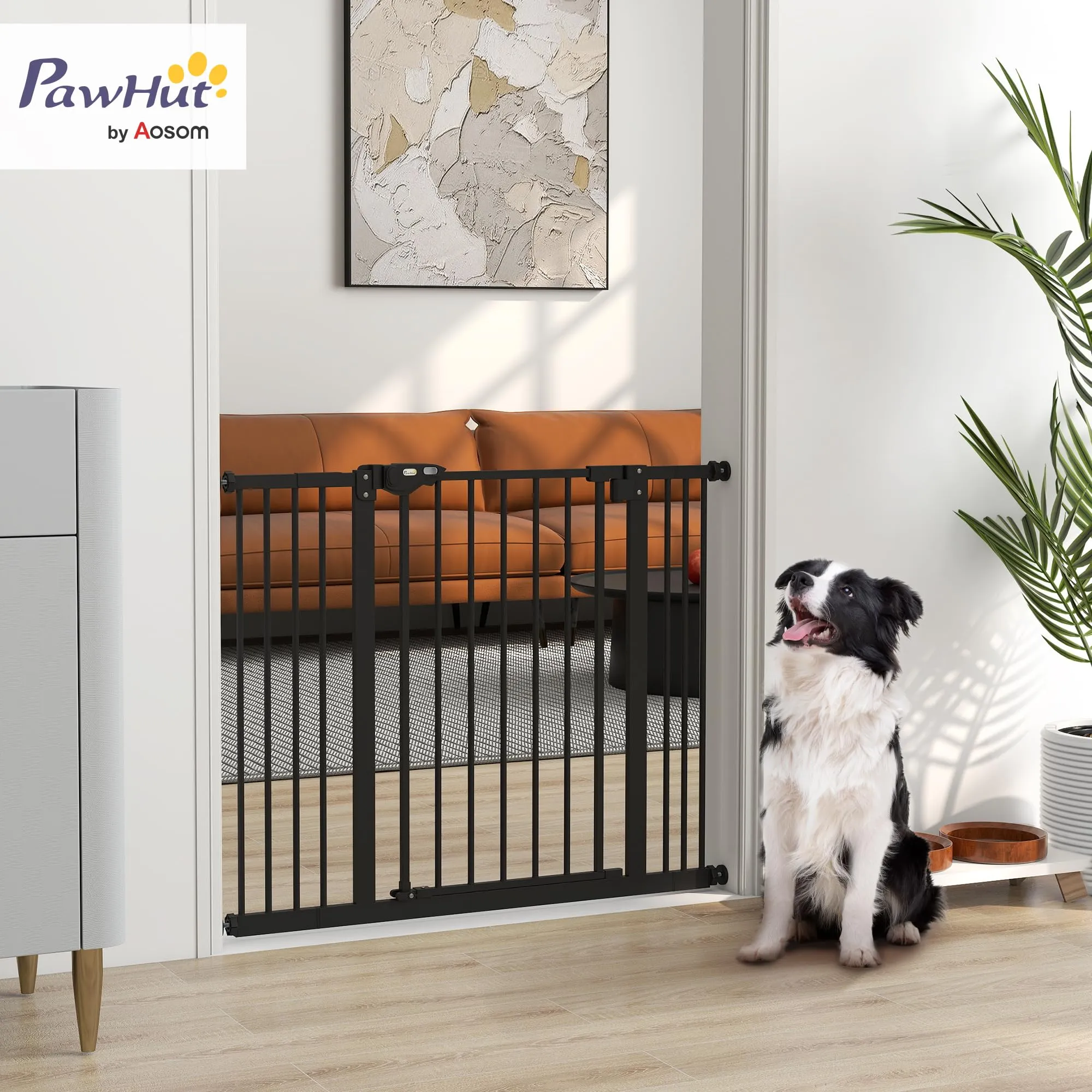 PawHut Cancellino per Cani Larghezza Regolabile 74-100 cm, Nero - immagine 2