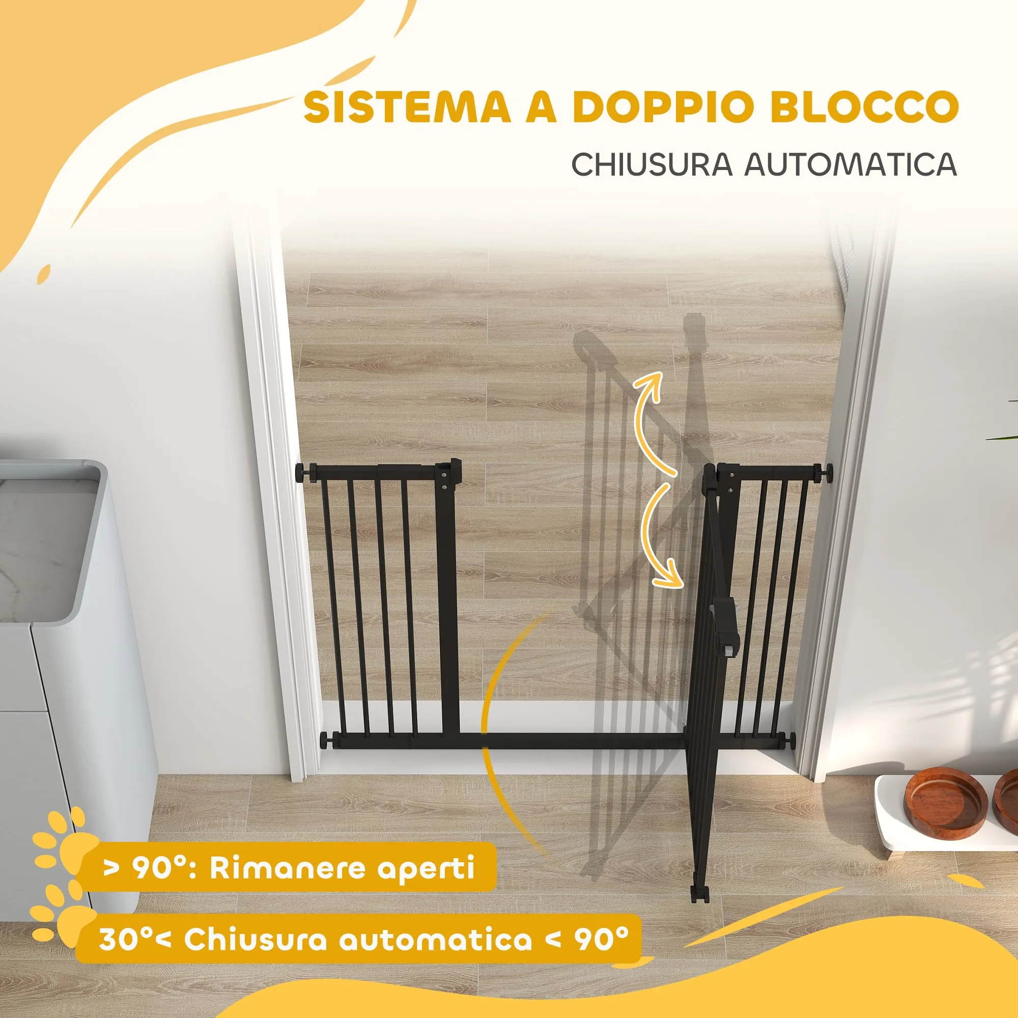 PawHut Cancellino per Cani Larghezza Regolabile 74-100 cm, Nero - immagine 5