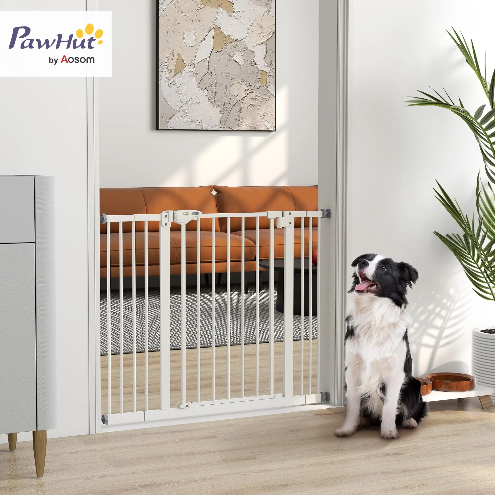 PawHut Cancellino per Cani Regolabile 74-100 cm, Bianco - immagine 2