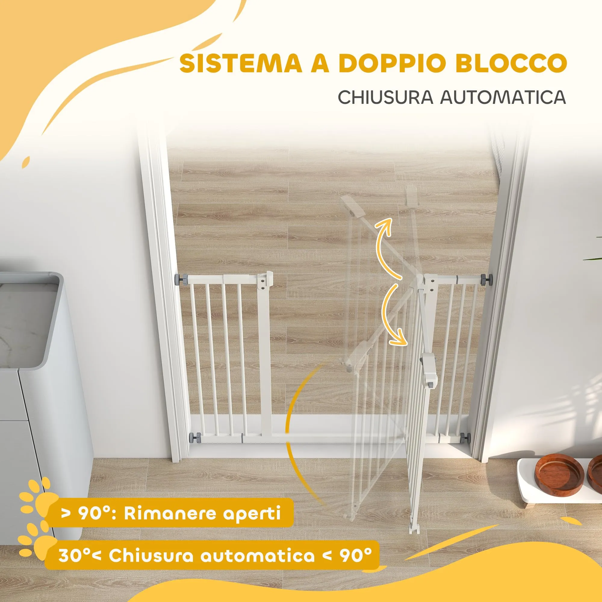 PawHut Cancellino per Cani Regolabile 74-100 cm, Bianco - immagine 5