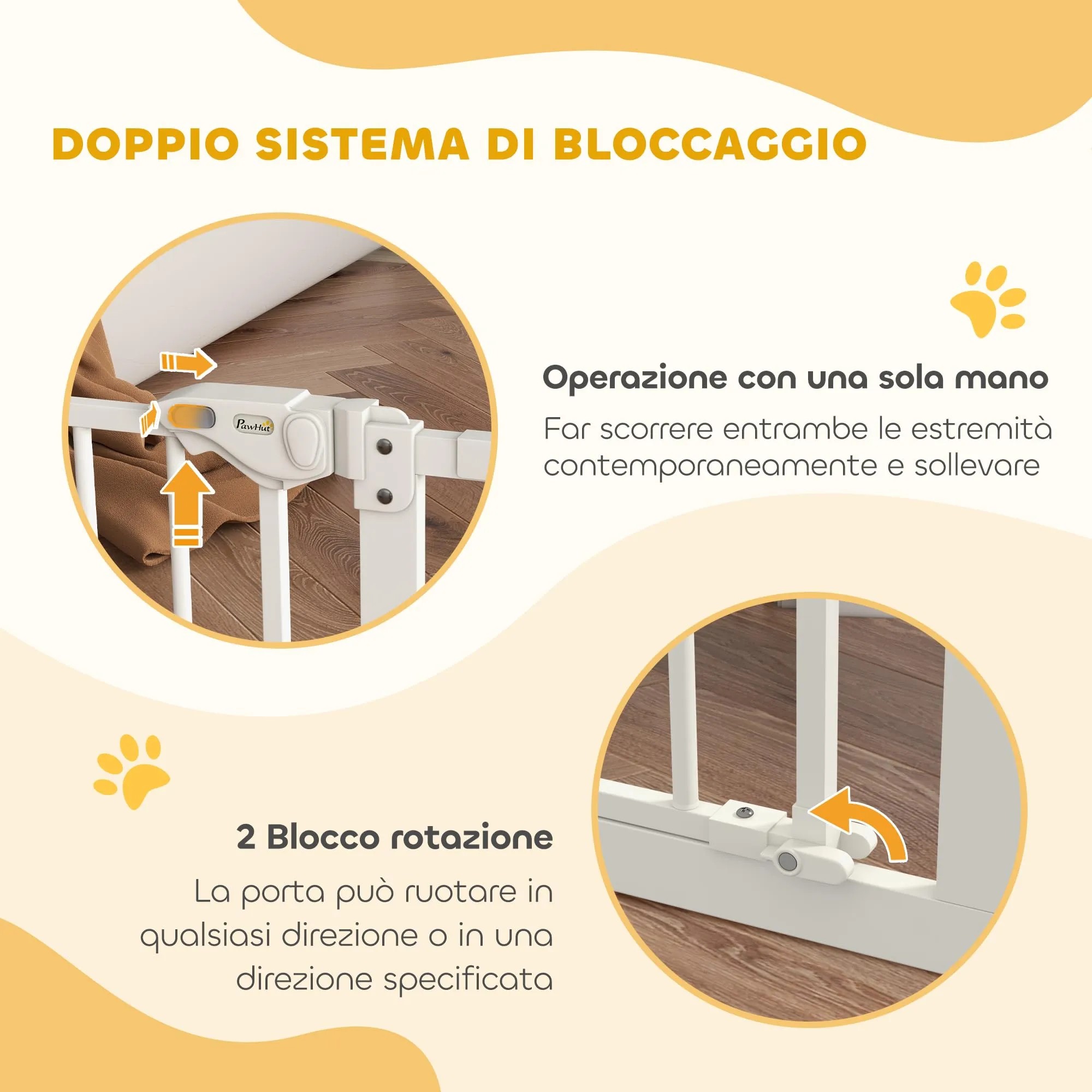 PawHut Cancellino per Cani Regolabile 74-100 cm, Bianco - immagine 6