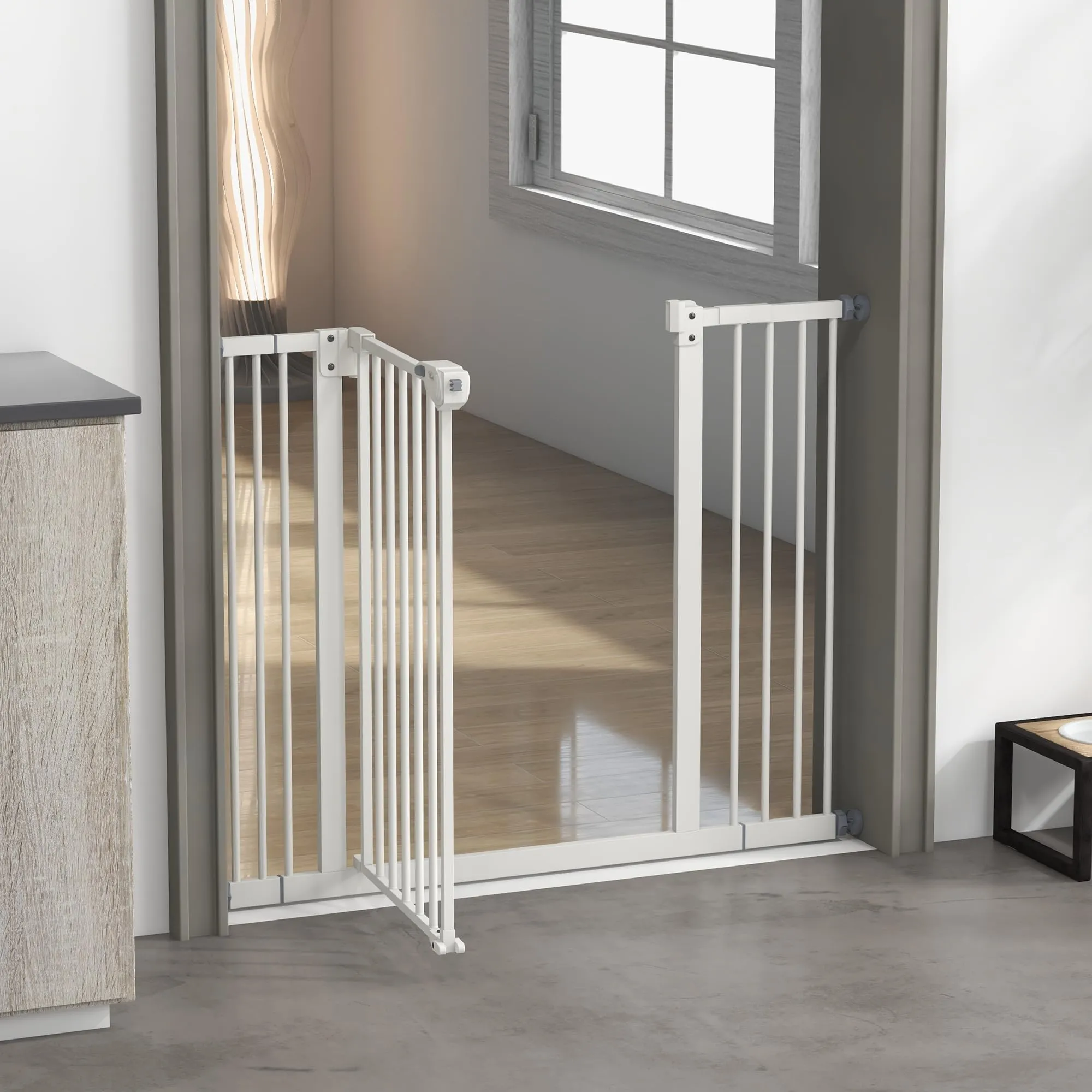 PawHut Cancellino per Cani Regolabile 74-100 cm, Bianco - immagine 9
