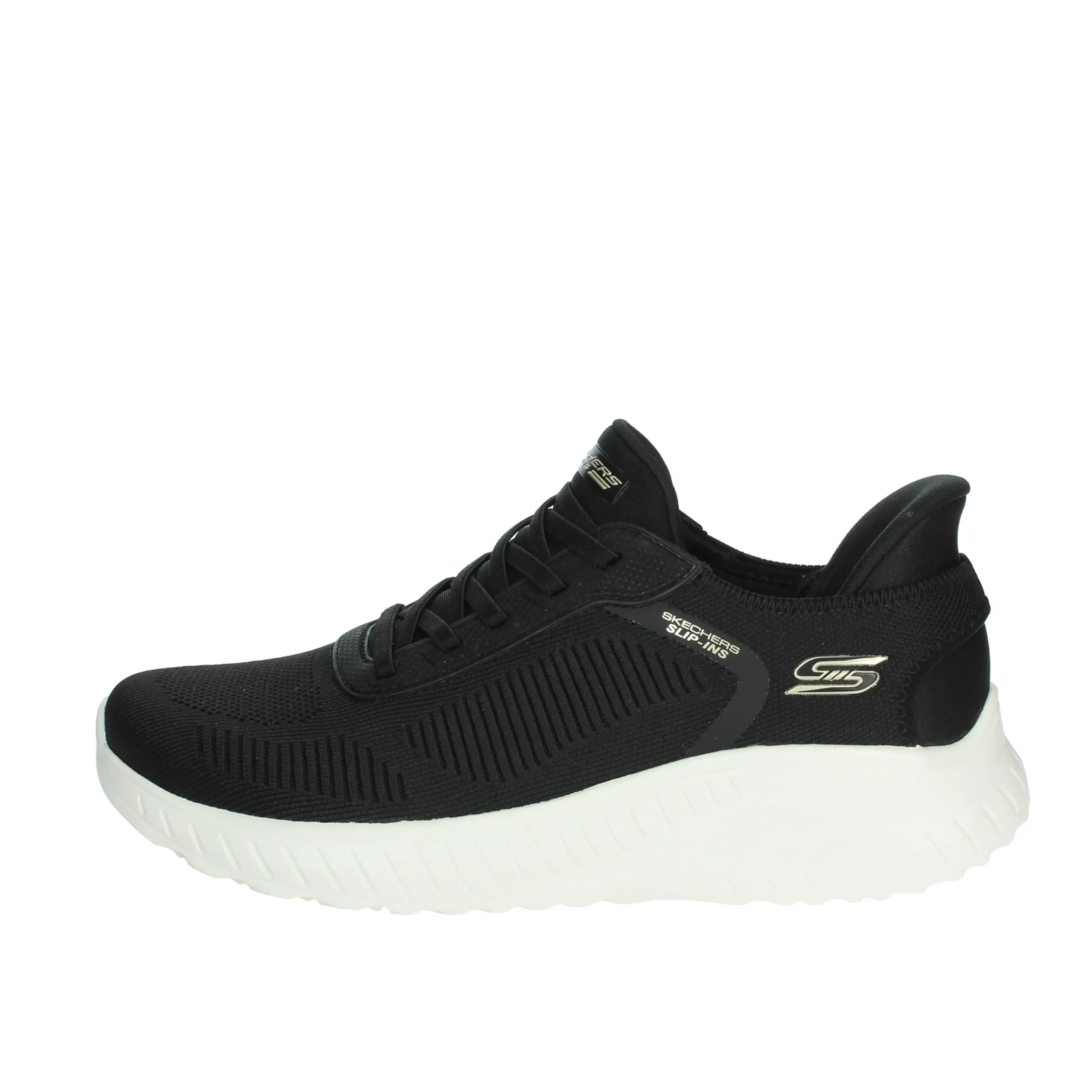 Skechers Women's Bobs Squad Chaos Current Muse Slip-In, Black Textile Trim, 39 EU - immagine 1
