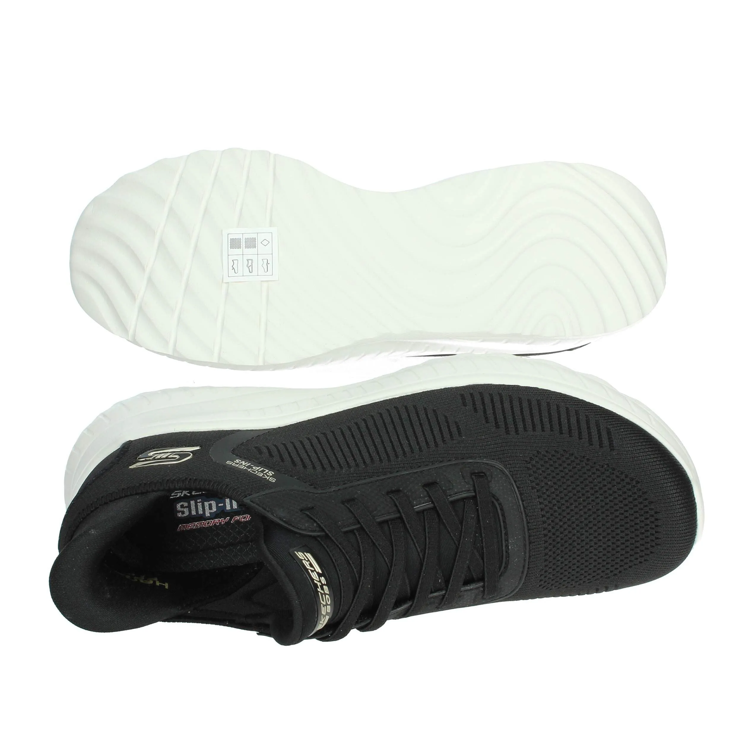 Skechers Women's Bobs Squad Chaos Current Muse Slip-In, Black Textile Trim, 39 EU - immagine 7