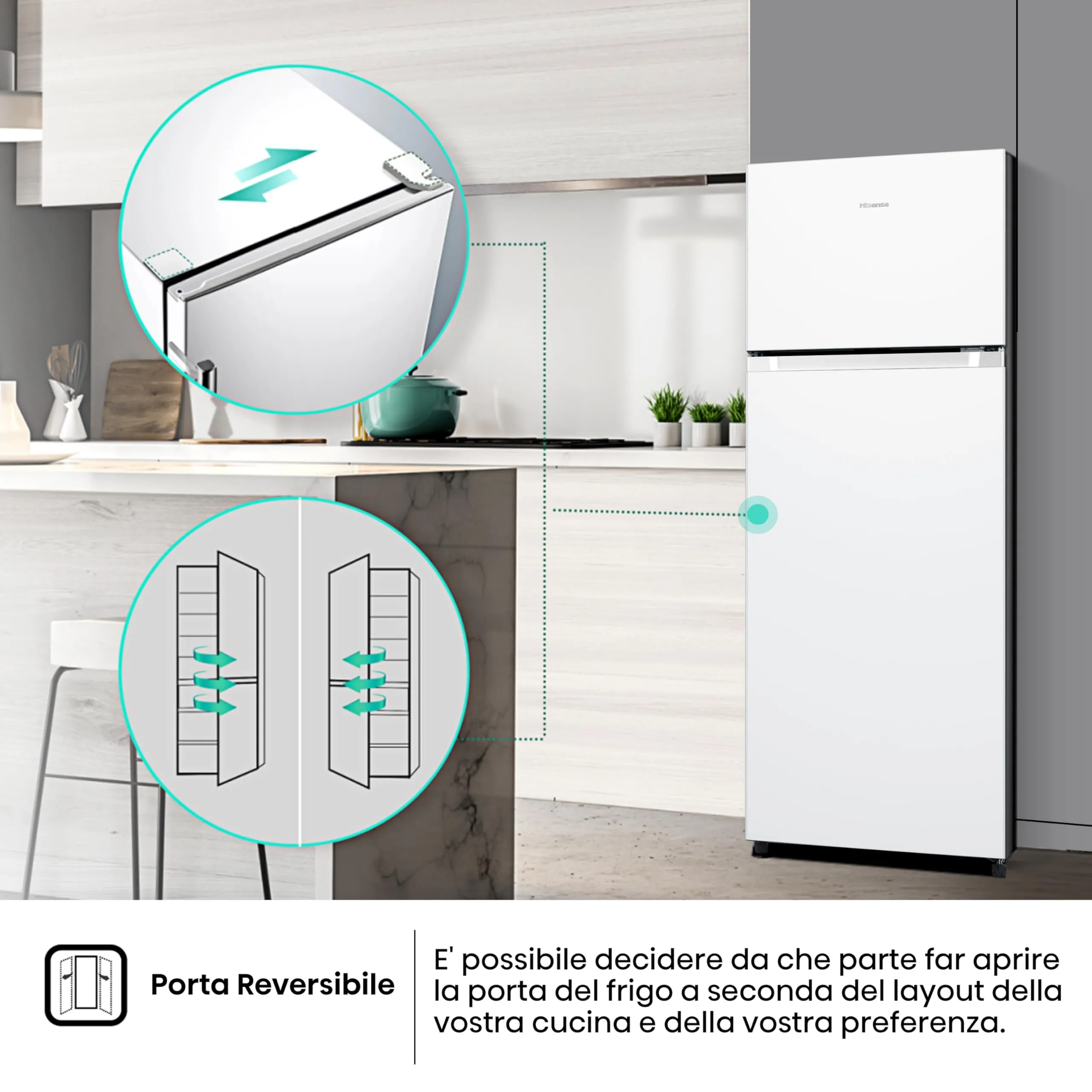 Hisense MTM55205E Frigorifero Doppia Porta, 206 L, Bianco - immagine 4