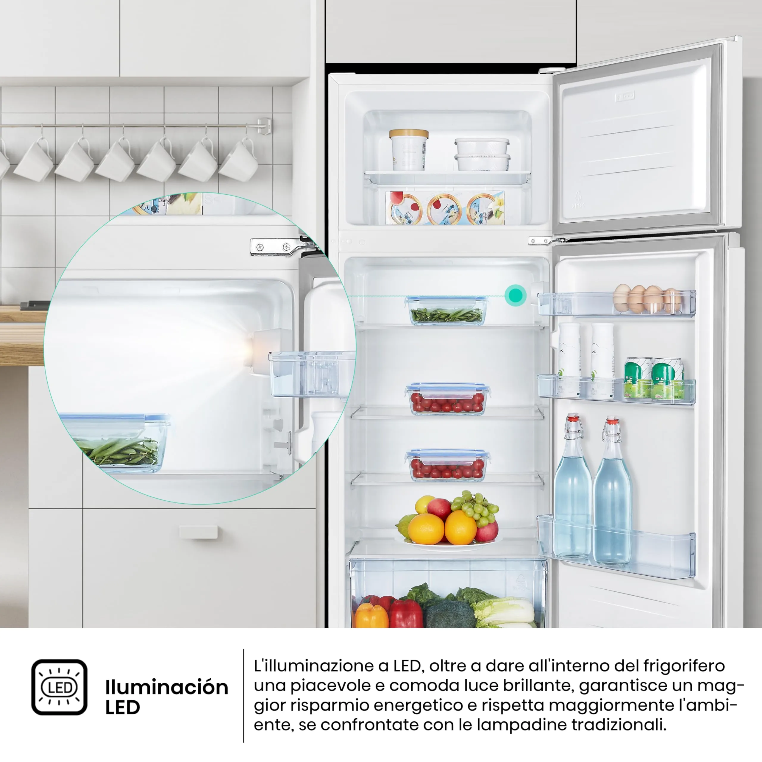 Hisense MTM55205E Frigorifero Doppia Porta, 206 L, Bianco - immagine 8