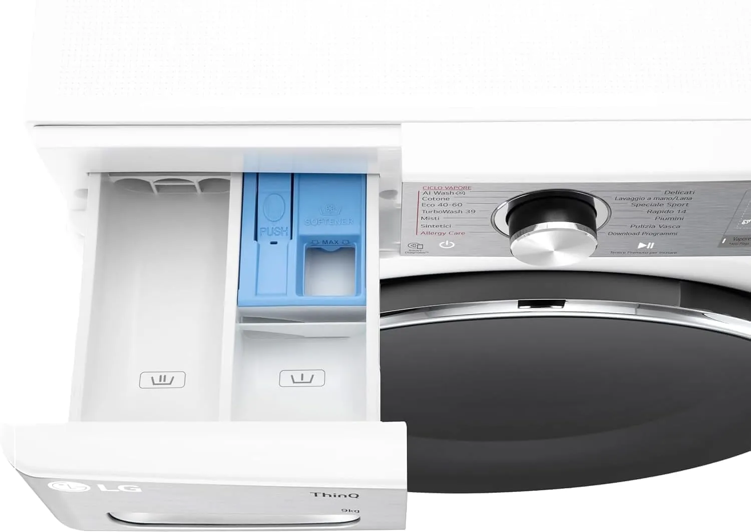 LG F4R9009TPWC Lavatrice 9kg Classe A, Serie R9, 1400 Giri, AI DD, TurboWash 360, Wi-Fi, Bianca - immagine 14