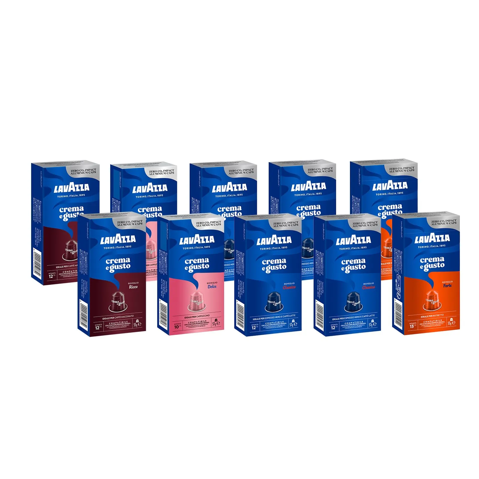 Lavazza Crema e Gusto Assorted Capsules Nespresso Compatible, 100 Count - immagine 1