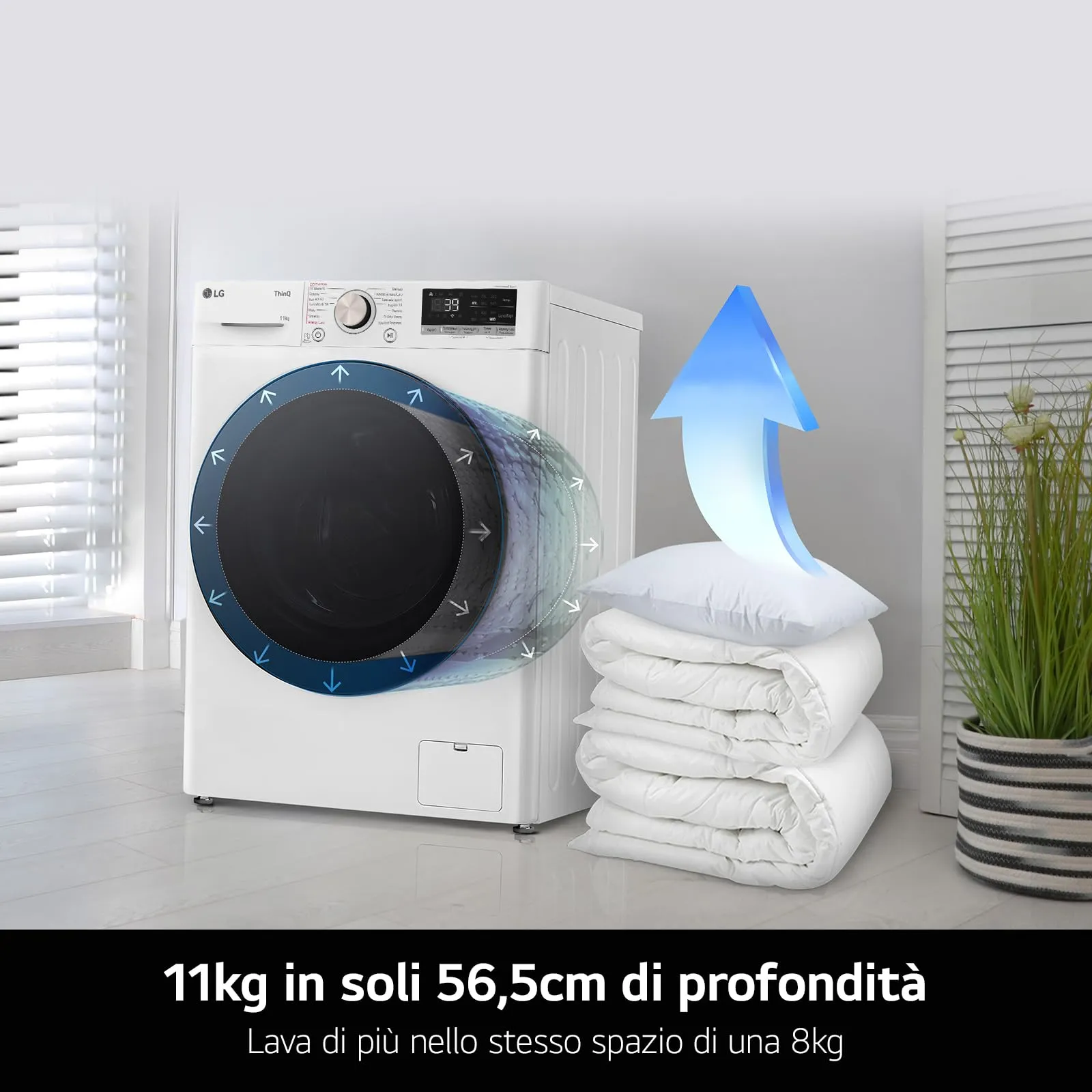 LG F4R7011TSWC Lavatrice AI DD 11kg Classe A, 1400 Giri, TurboWash 360, Wi-Fi, Bianca - immagine 5