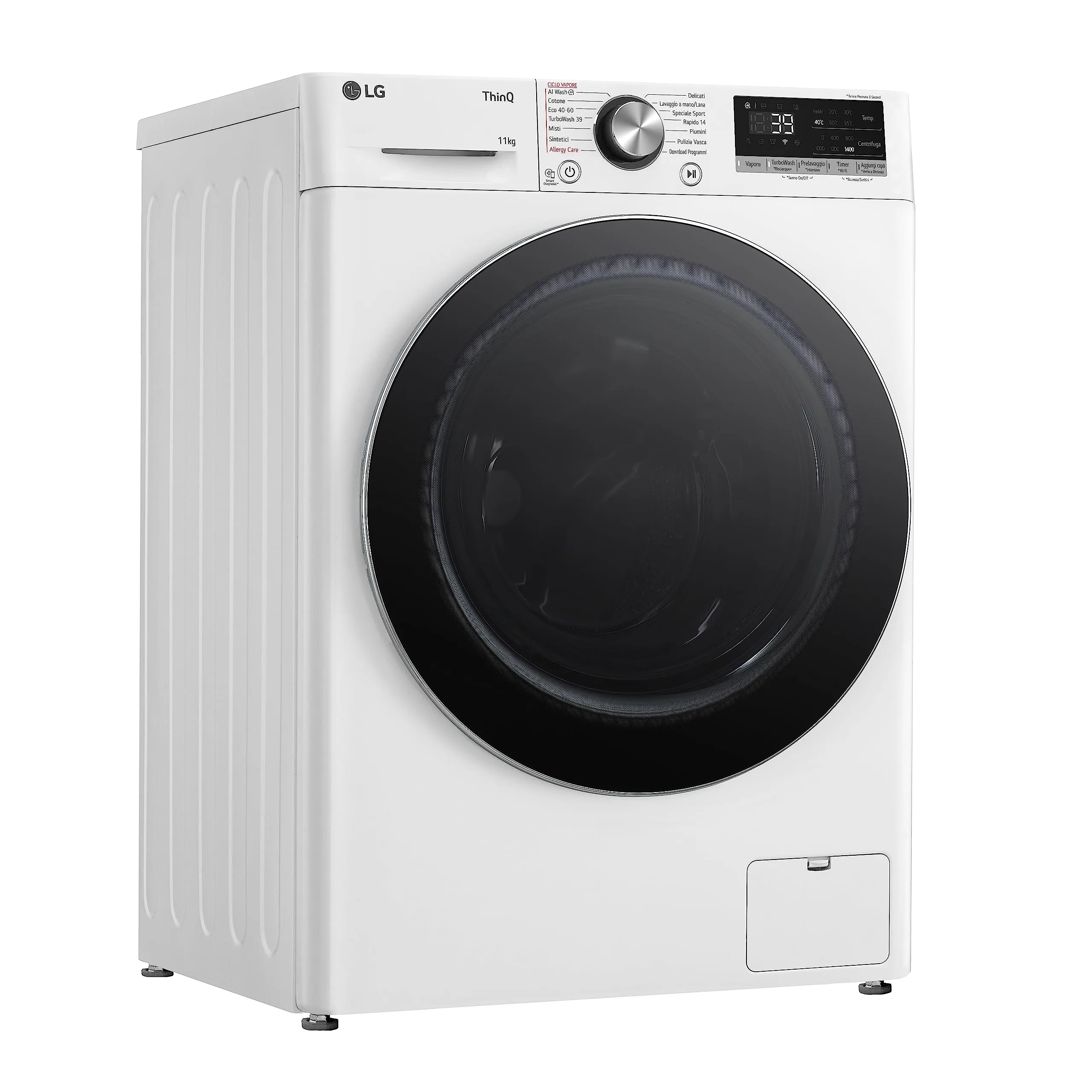 LG F4R7011TSWC Lavatrice AI DD 11kg Classe A, 1400 Giri, TurboWash 360, Wi-Fi, Bianca - immagine 11