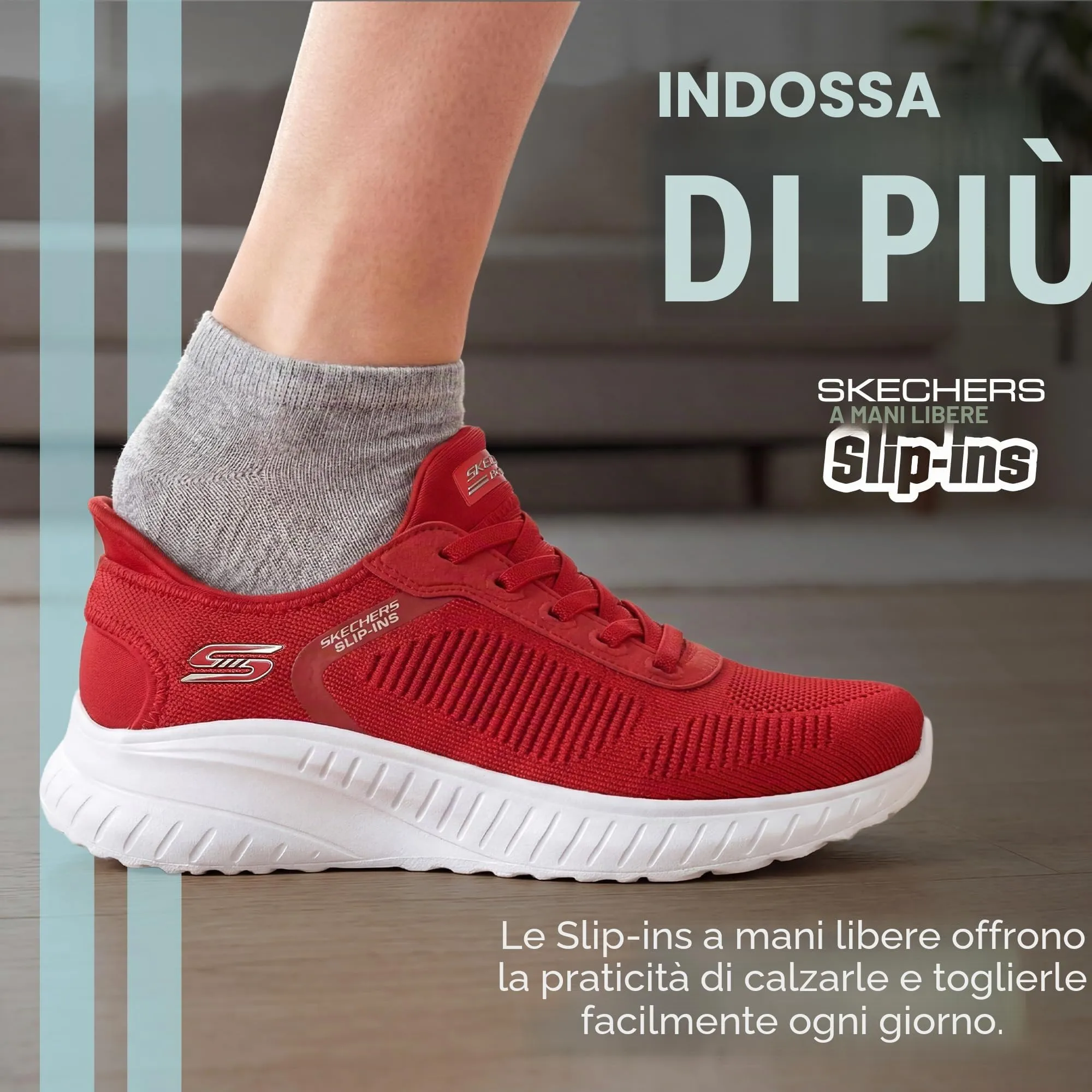 Skechers Bobs Squad Chaos-Current Muse Slip-ins Donna, Rosso, 39 EU - immagine 4