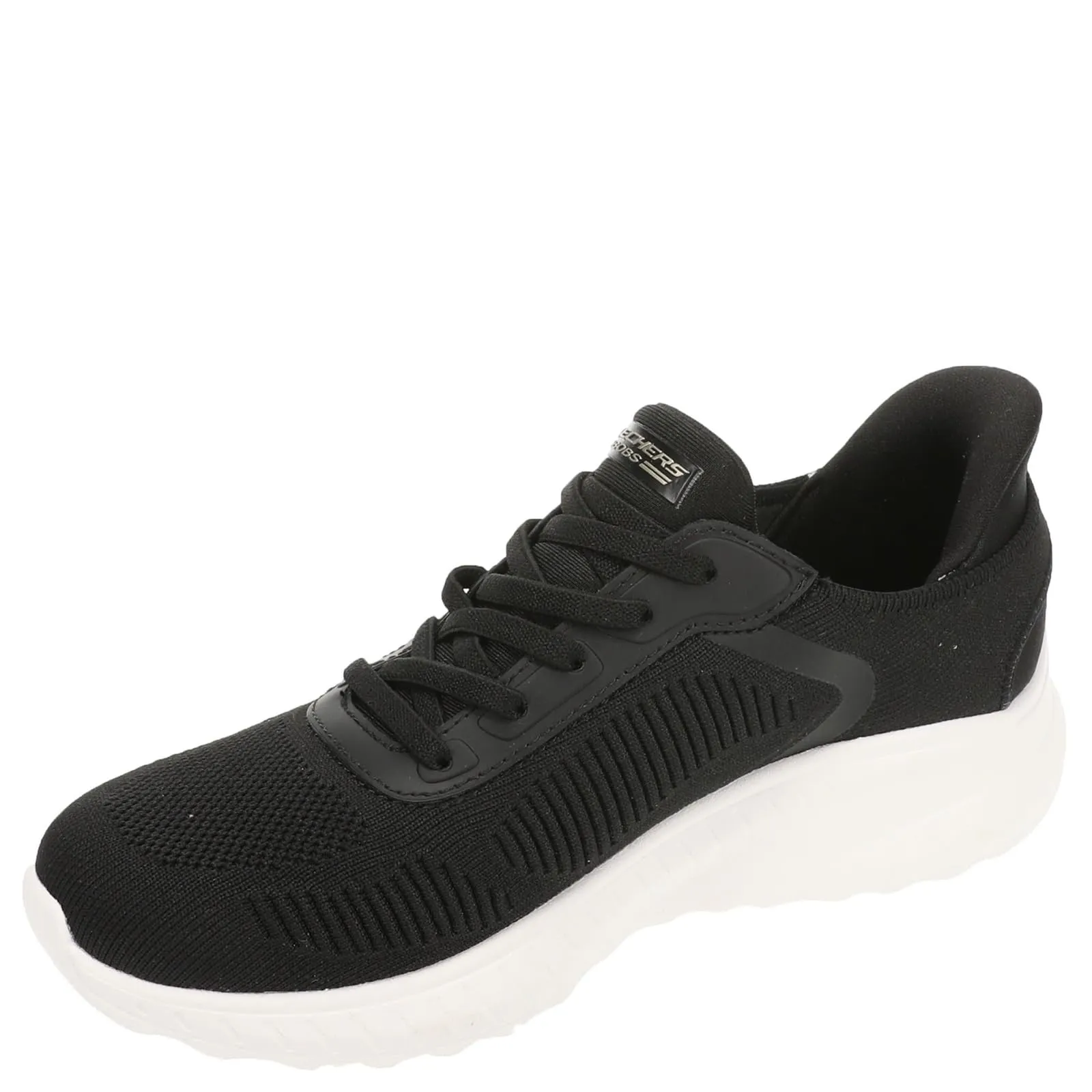 Skechers Bobs Squad Chaos-Current Muse Hands Free Slip-ins, Nero/Bianco, 35.5 EU Larga - immagine 4