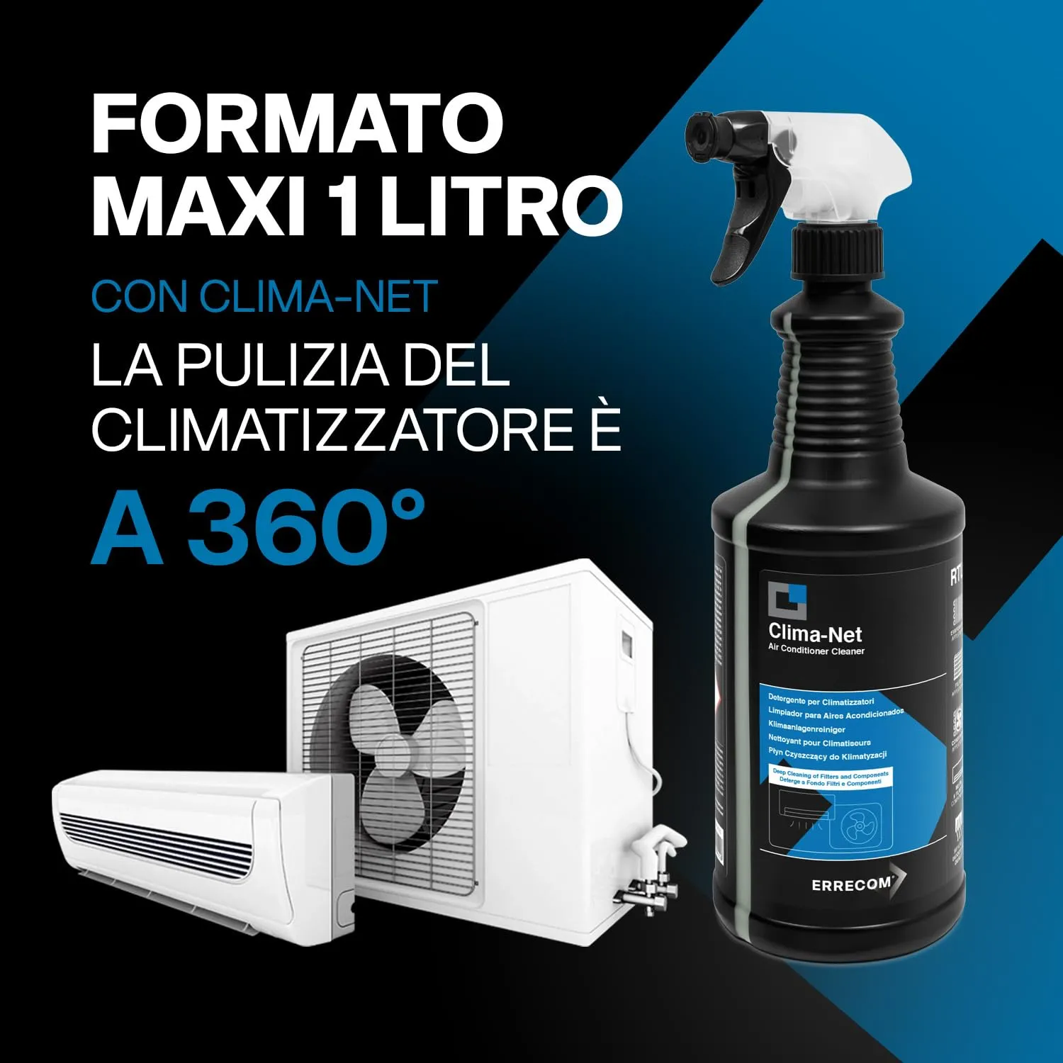 Errecom Clima-Net Detergente per Climatizzatori, 1 Litro - immagine 2