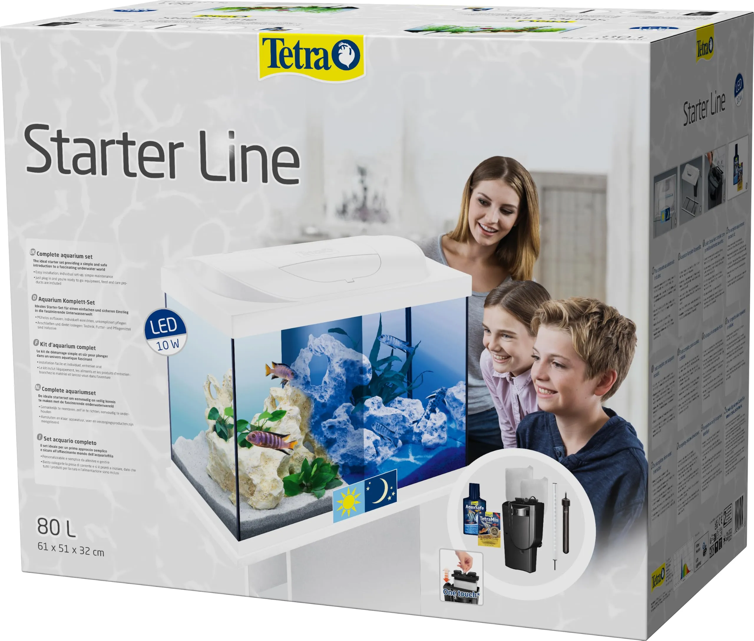 Tetra Starter Line 80 L Set Completo Acquario con Illuminazione LED, Bianco - immagine 2