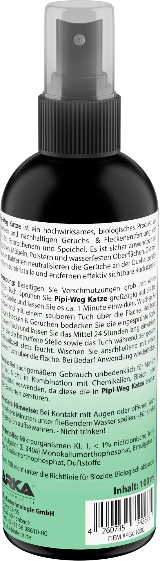 ARKA Pipi-Gone Detergente Enzimatico Elimina Urina Gatto Spray 100 ml - immagine 2