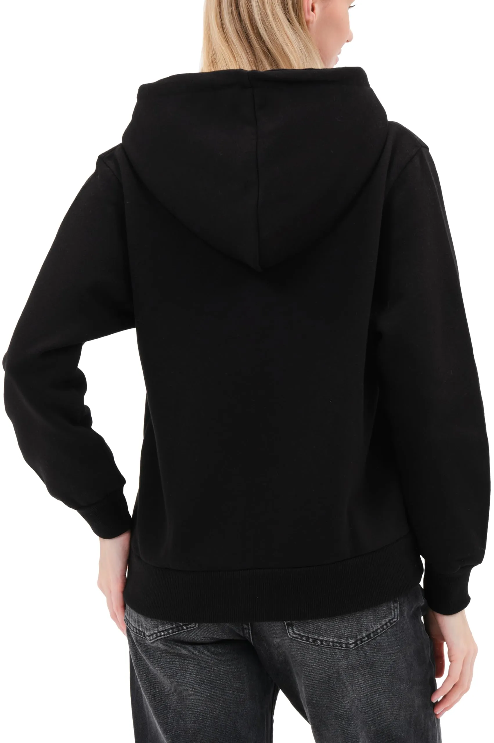 Smith & Solo Felpa da donna con cappuccio in cotone e poliestere, slim fit - immagine 5
