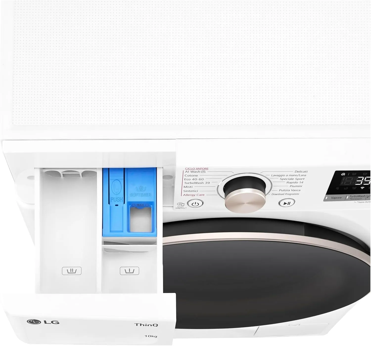 LG AI DD F4R7010TSWG Lavatrice 10 kg Classe A-10%, 1400 Giri, TurboWash 360, Wi-Fi, Serie R7, Bianca - immagine 13