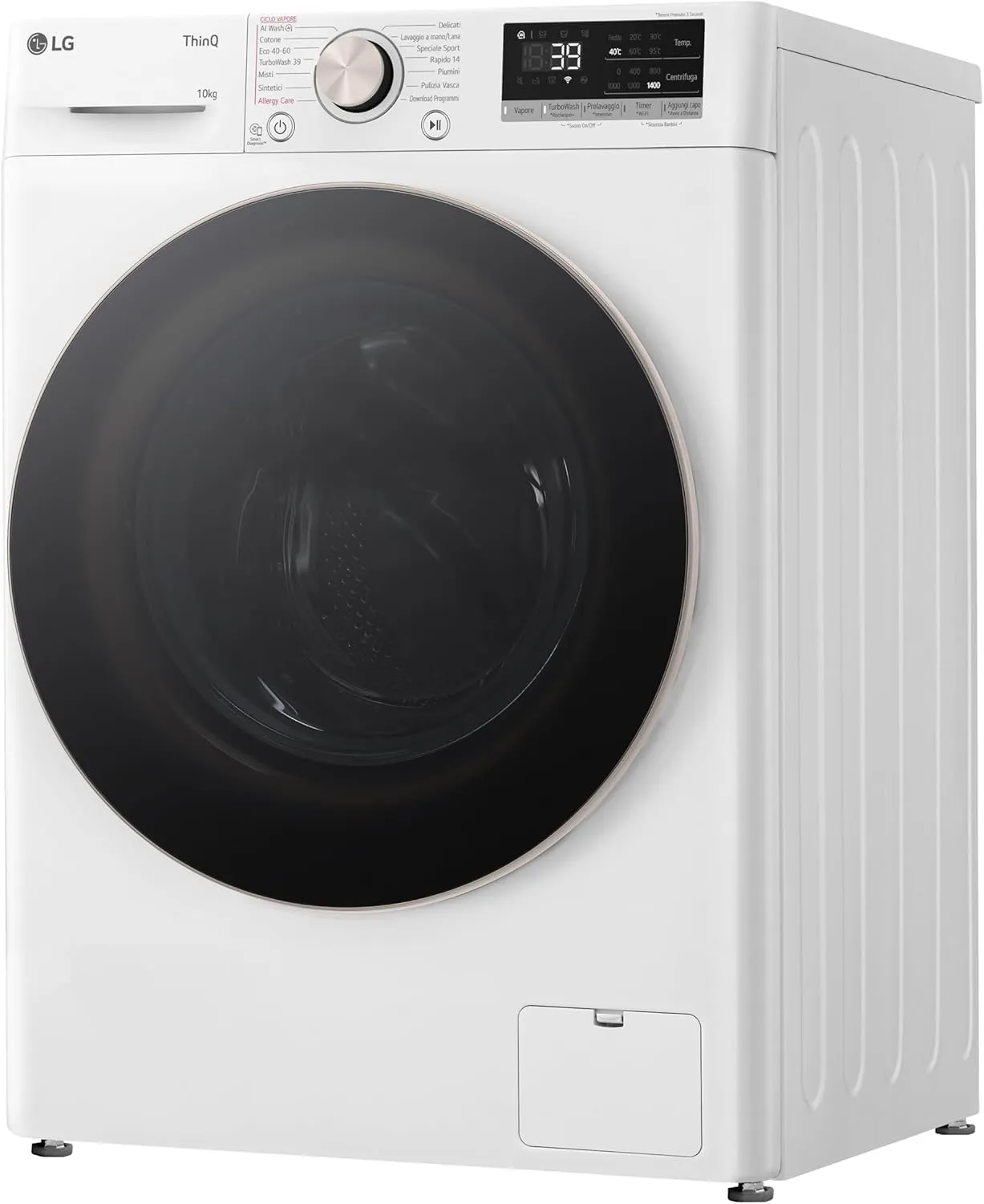 LG AI DD F4R7010TSWG Lavatrice 10 kg Classe A-10%, 1400 Giri, TurboWash 360, Wi-Fi, Serie R7, Bianca - immagine 15