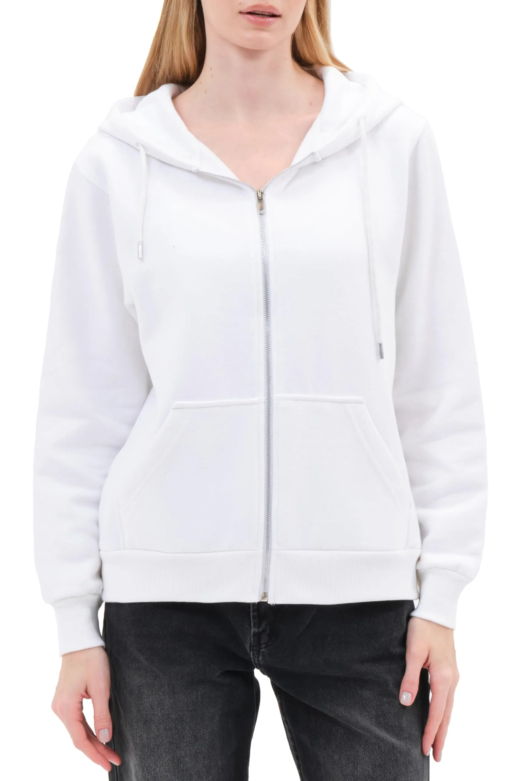 Smith & Solo Felpa da donna con cappuccio in cotone, Slim Fit - immagine 1