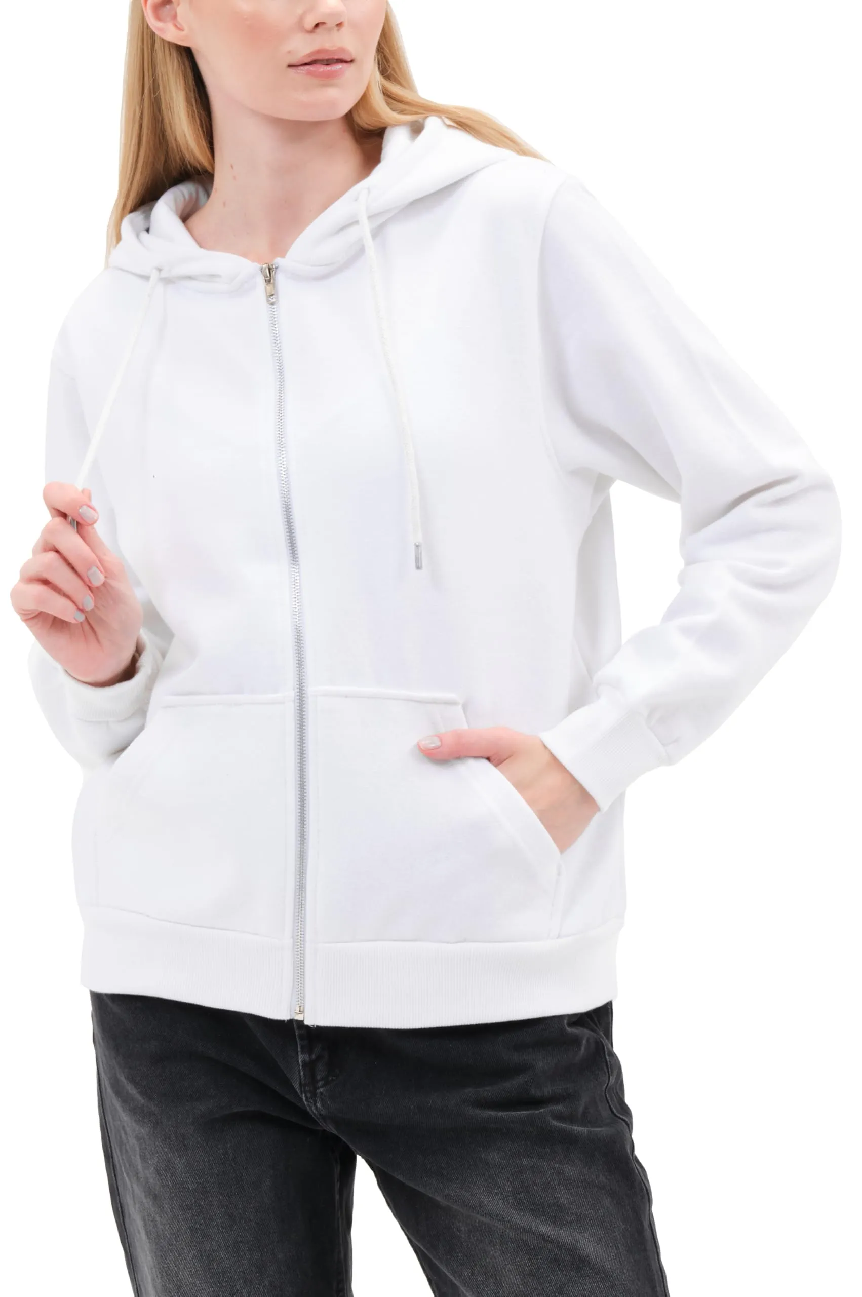 Smith & Solo Felpa da donna con cappuccio in cotone, slim fit - immagine 3