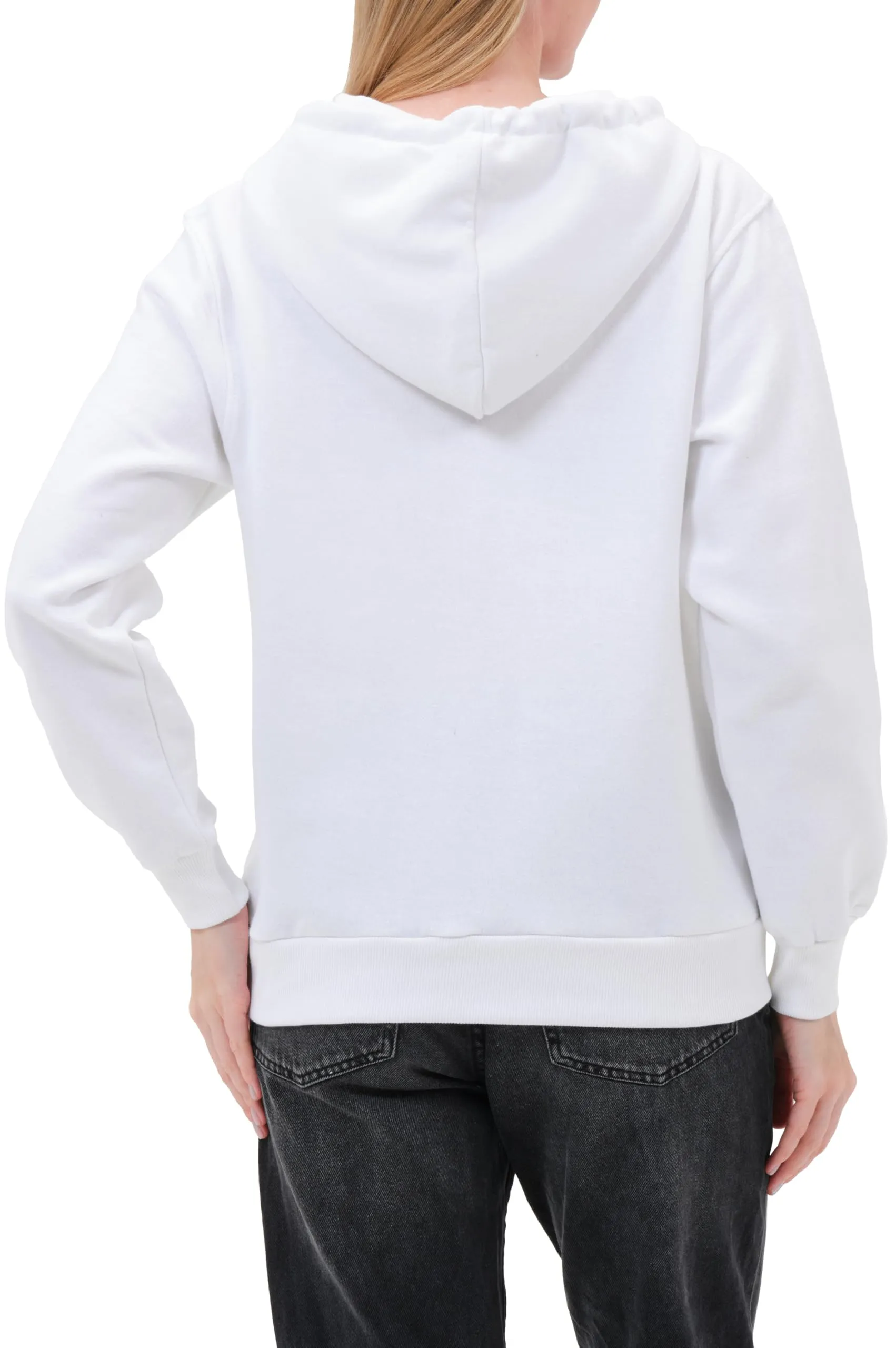 Smith & Solo Felpa da donna con cappuccio in cotone, slim fit - immagine 6