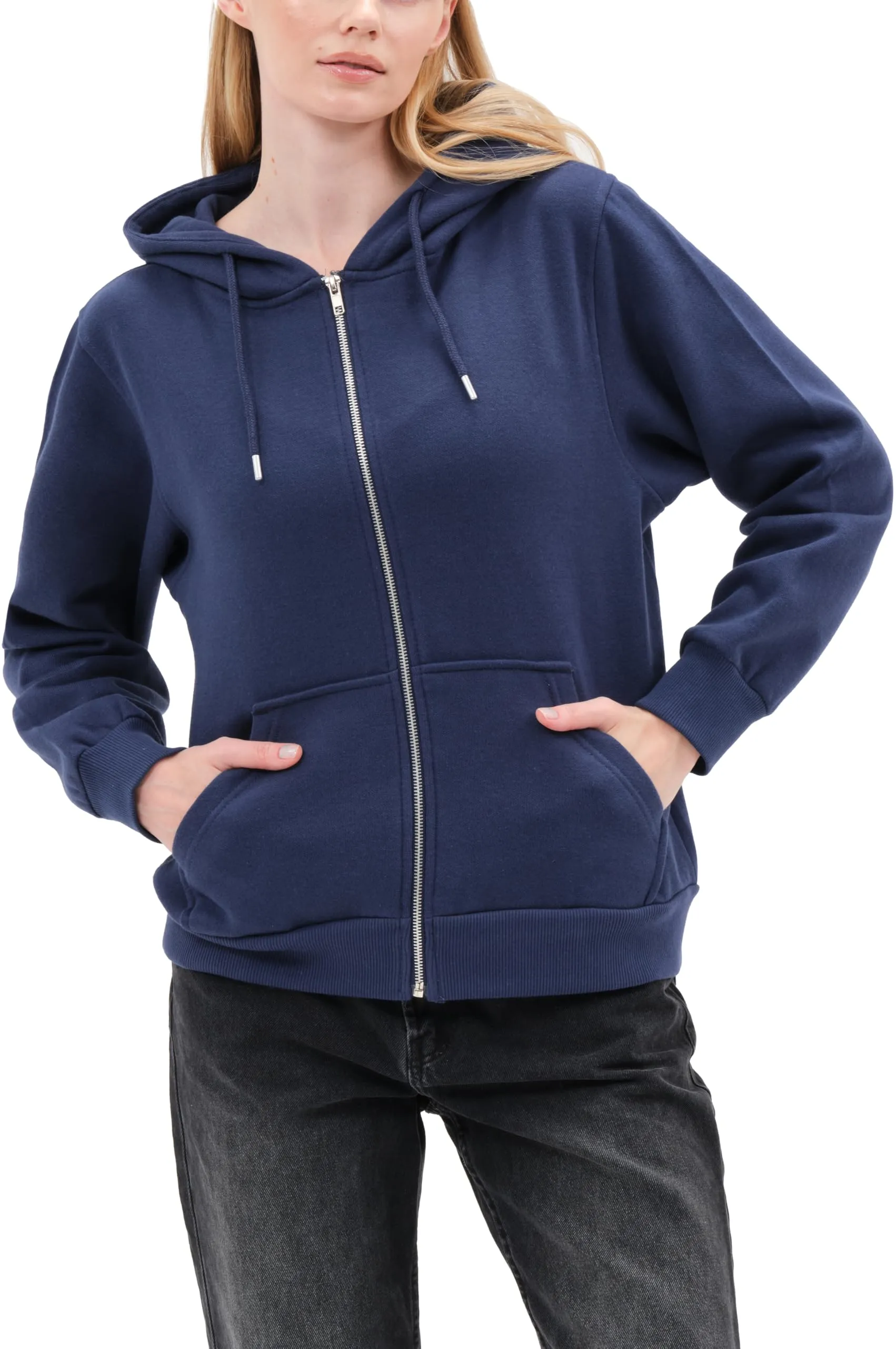 Smith & Solo Felpa da donna con cappuccio in cotone, slim fit - immagine 6