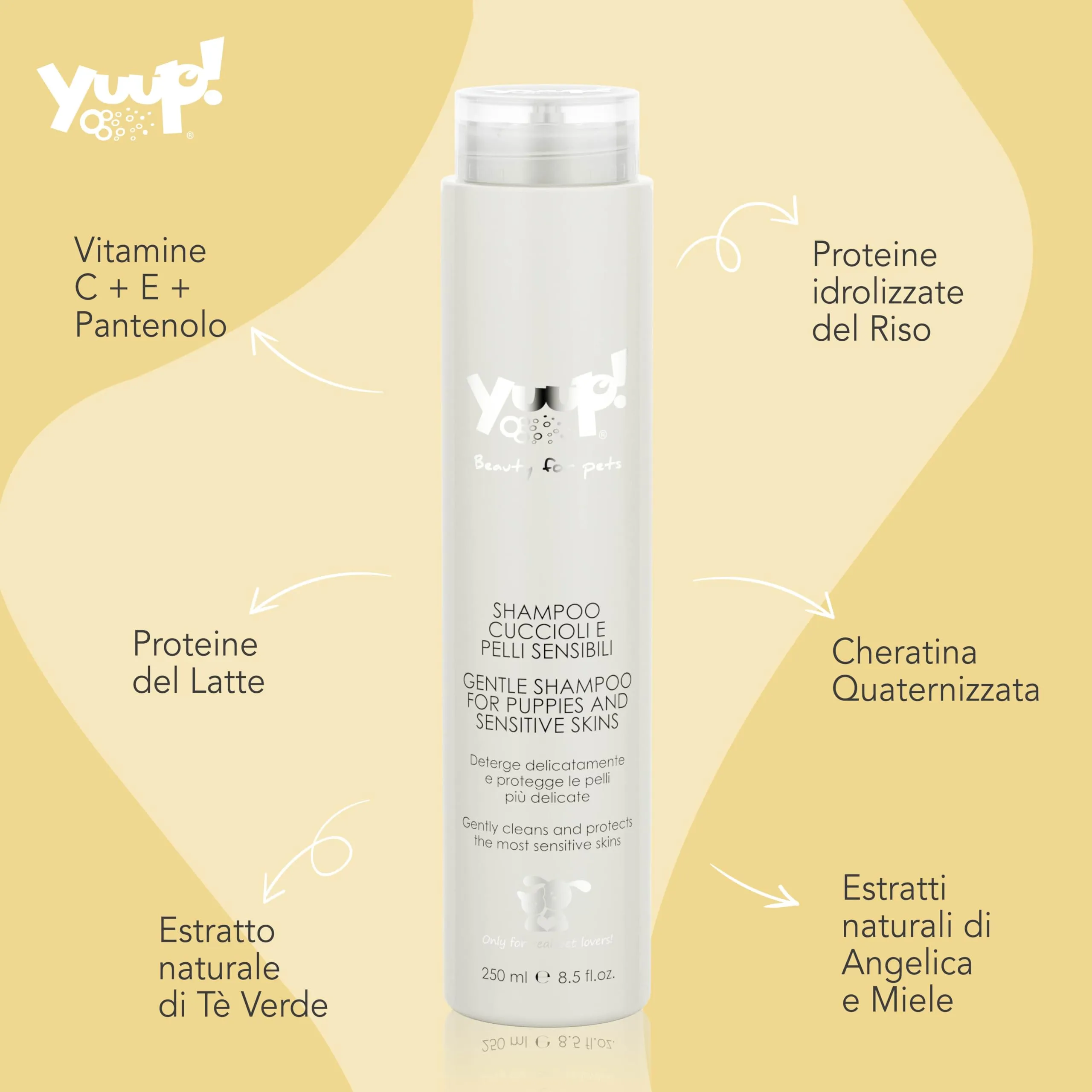 Yuup Shampoo per Cani e Gatti Cuccioli e Pelli Sensibili, 250 ml - immagine 2