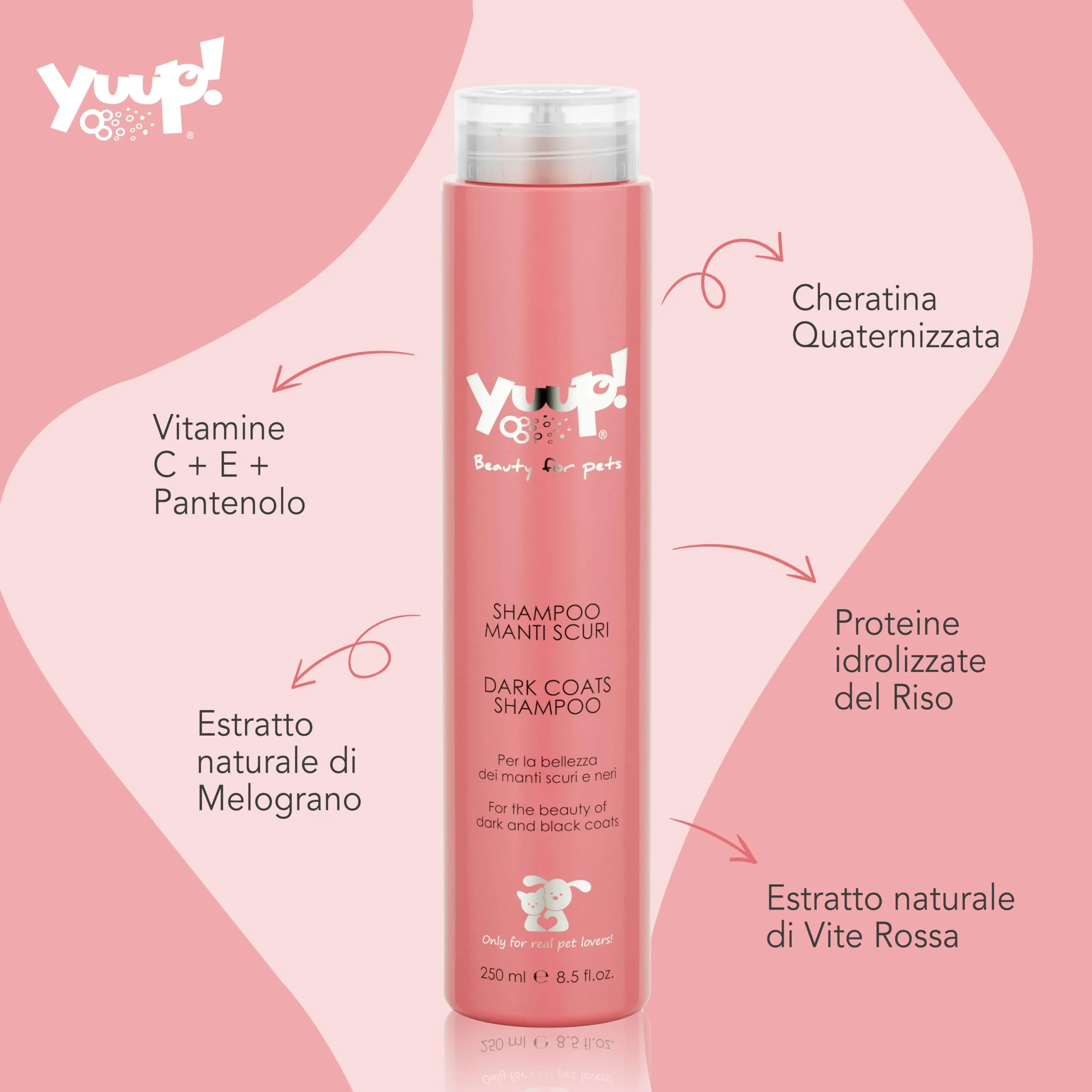 Yuup Shampoo per Cani e Gatti Manti Scuri, 250 ml - immagine 2