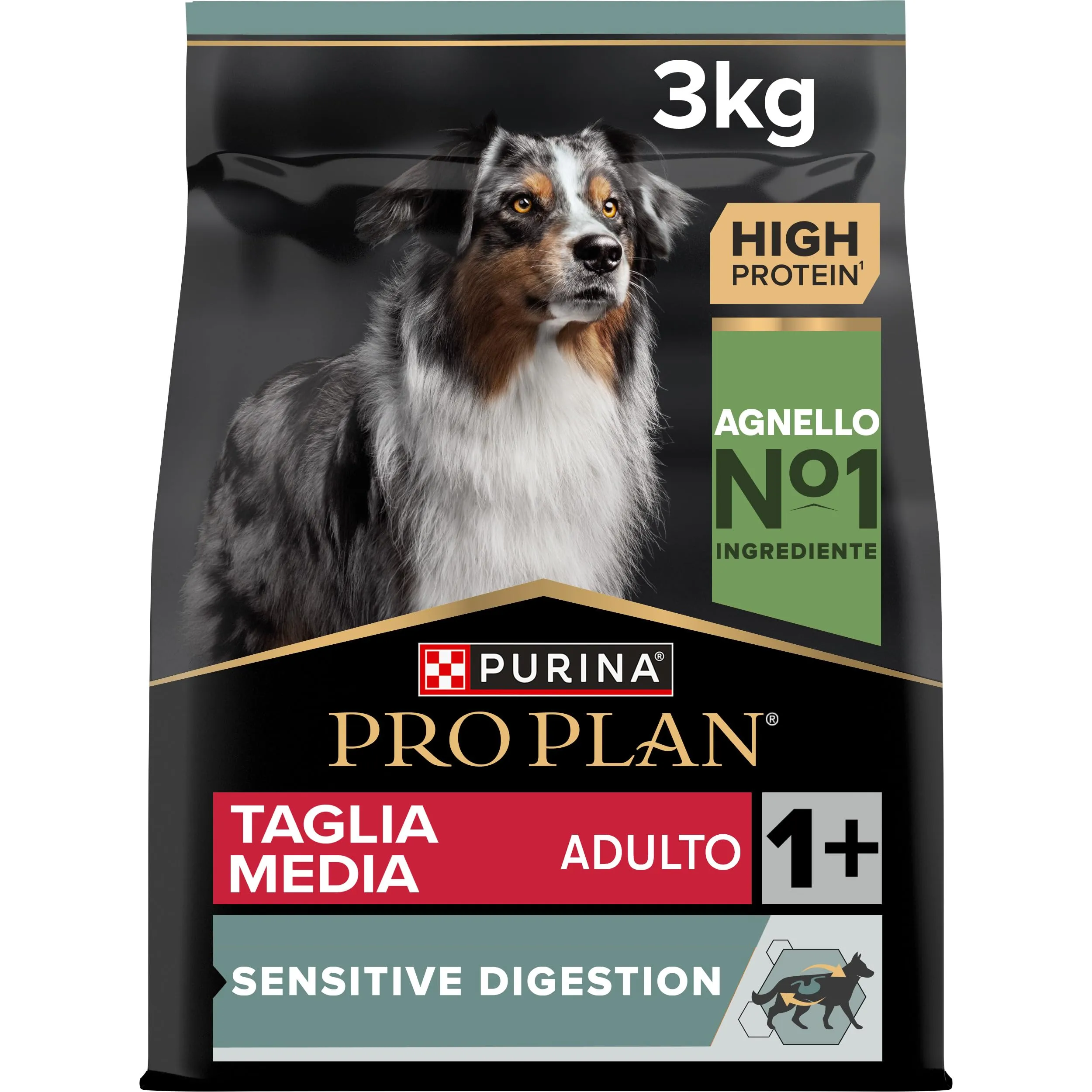 Purina Pro Plan Medium Adult Optidigest Cane Crocchette, 3 kg (4 sacchi) - immagine 1