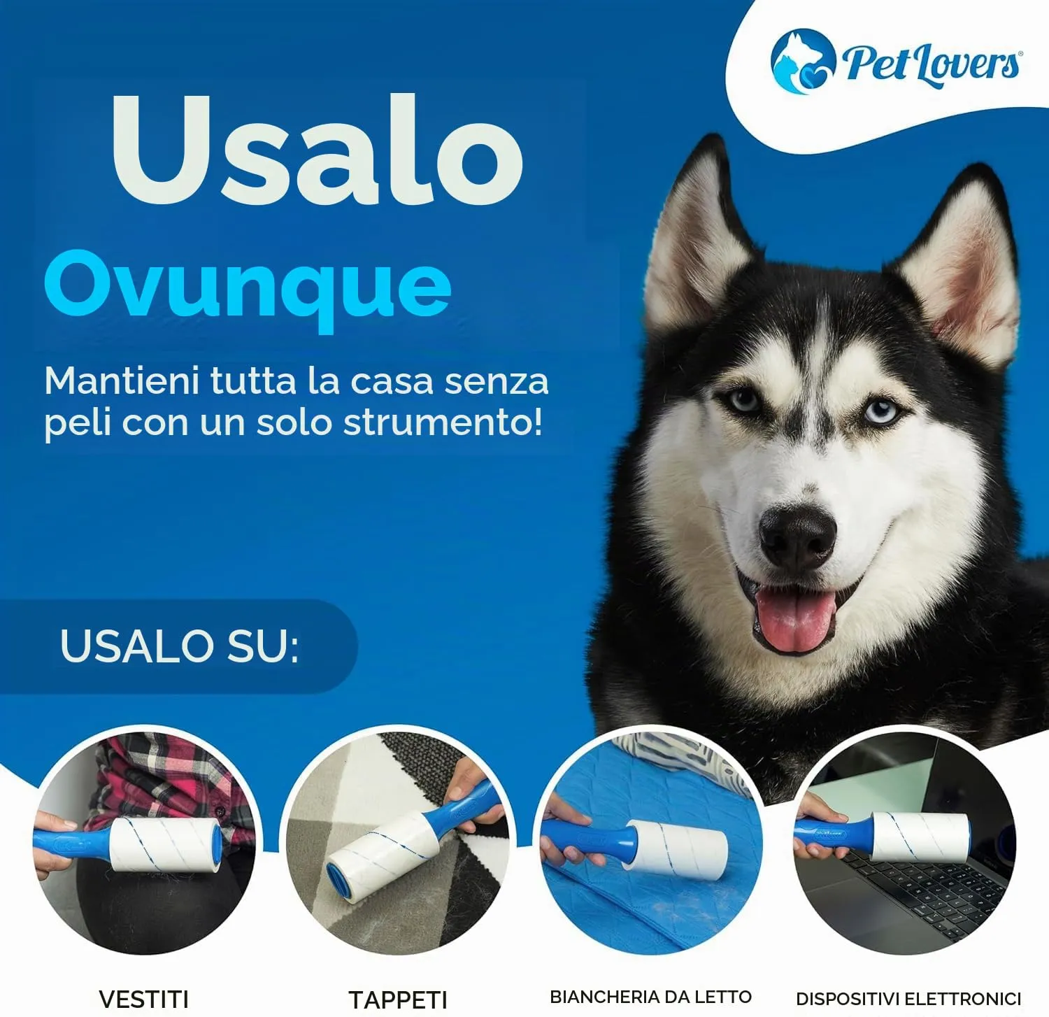 PetLovers Rullo per pelucchi, 450 fogli per peli di cani e gatti - immagine 5