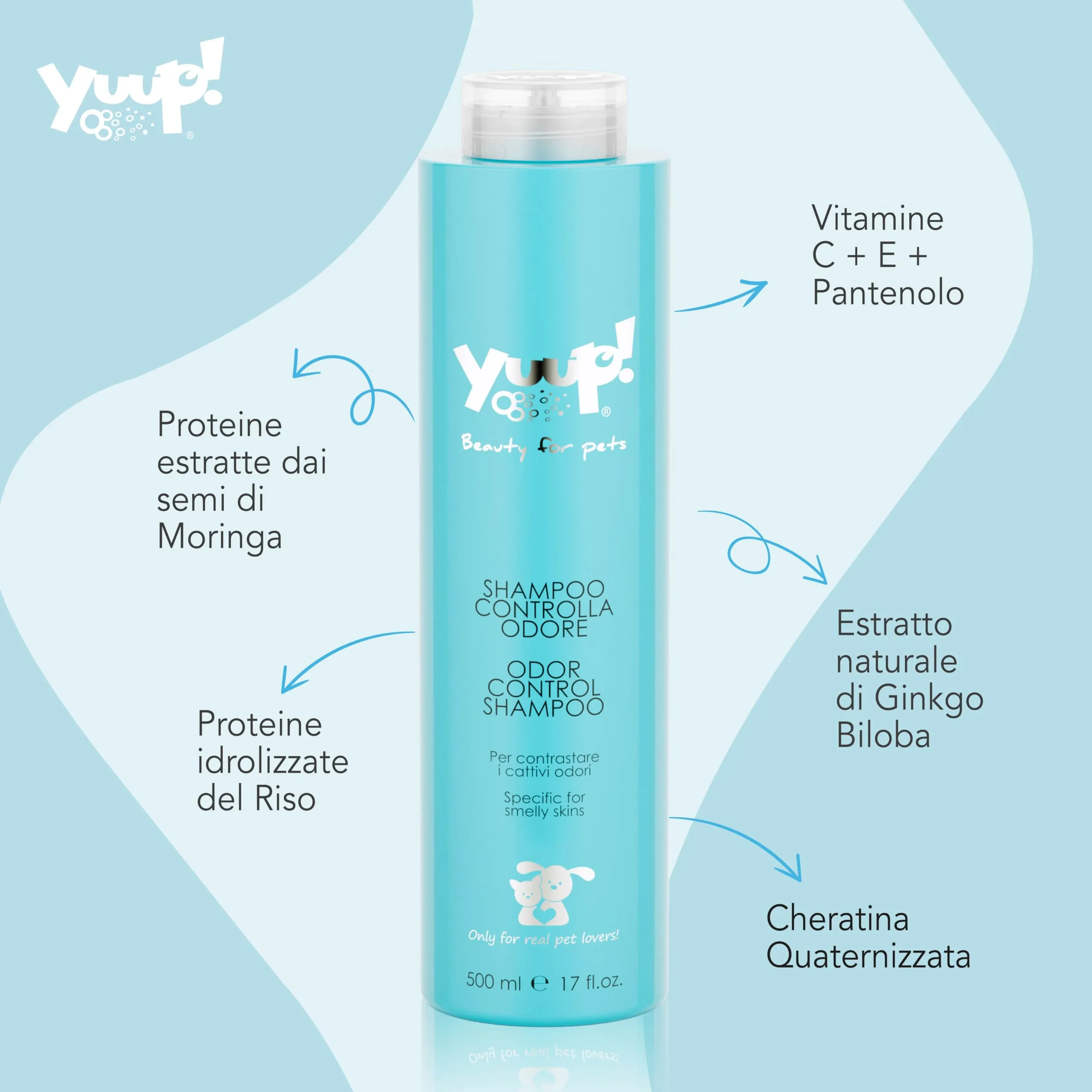 Yuup Shampoo Controlla Odore per Cani e Gatti, 500 ml - immagine 2