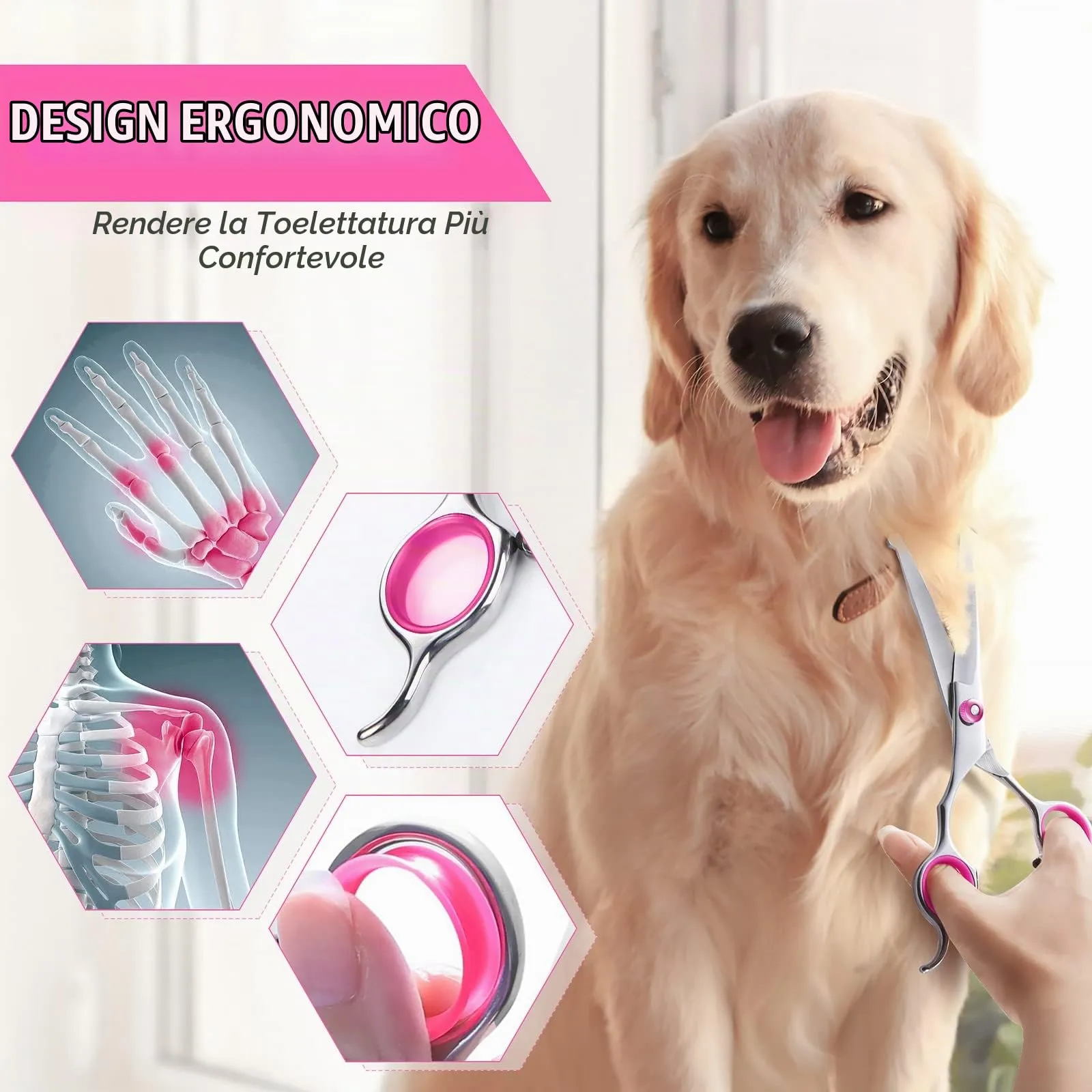 Gimars 5-in-1 Kit di Forbici per Toelettatura per Cani e Gatti in Acciaio Inossidabile 4CR con Punta Rotonda e Custodia - immagine 5