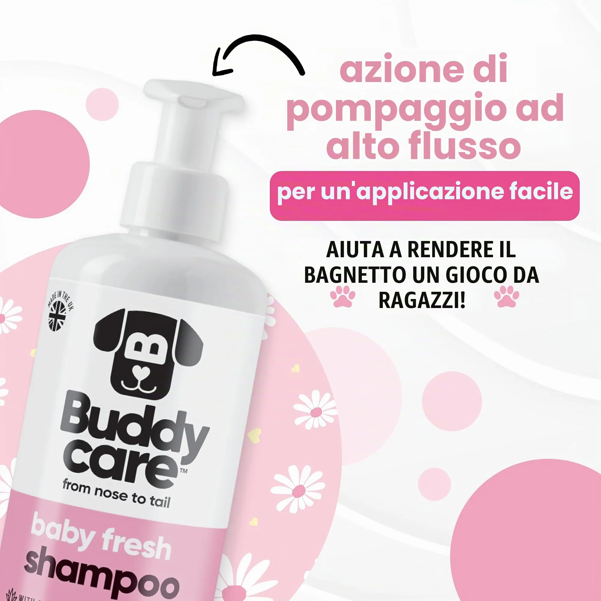 Buddycare Shampoo per Cani Baby Fresh, Detergente Profondo con Aloe Vera e B5 (500ml) - immagine 6