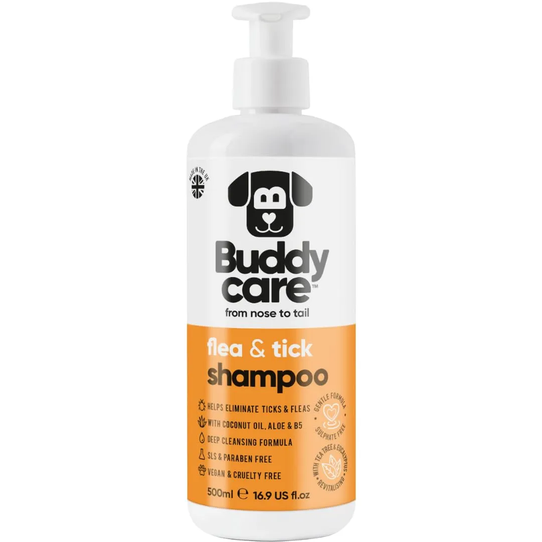 Buddycare Shampoo per Cani Antipulci e Zecche con Tea Tree ed Eucalipto (500ml) - immagine 1
