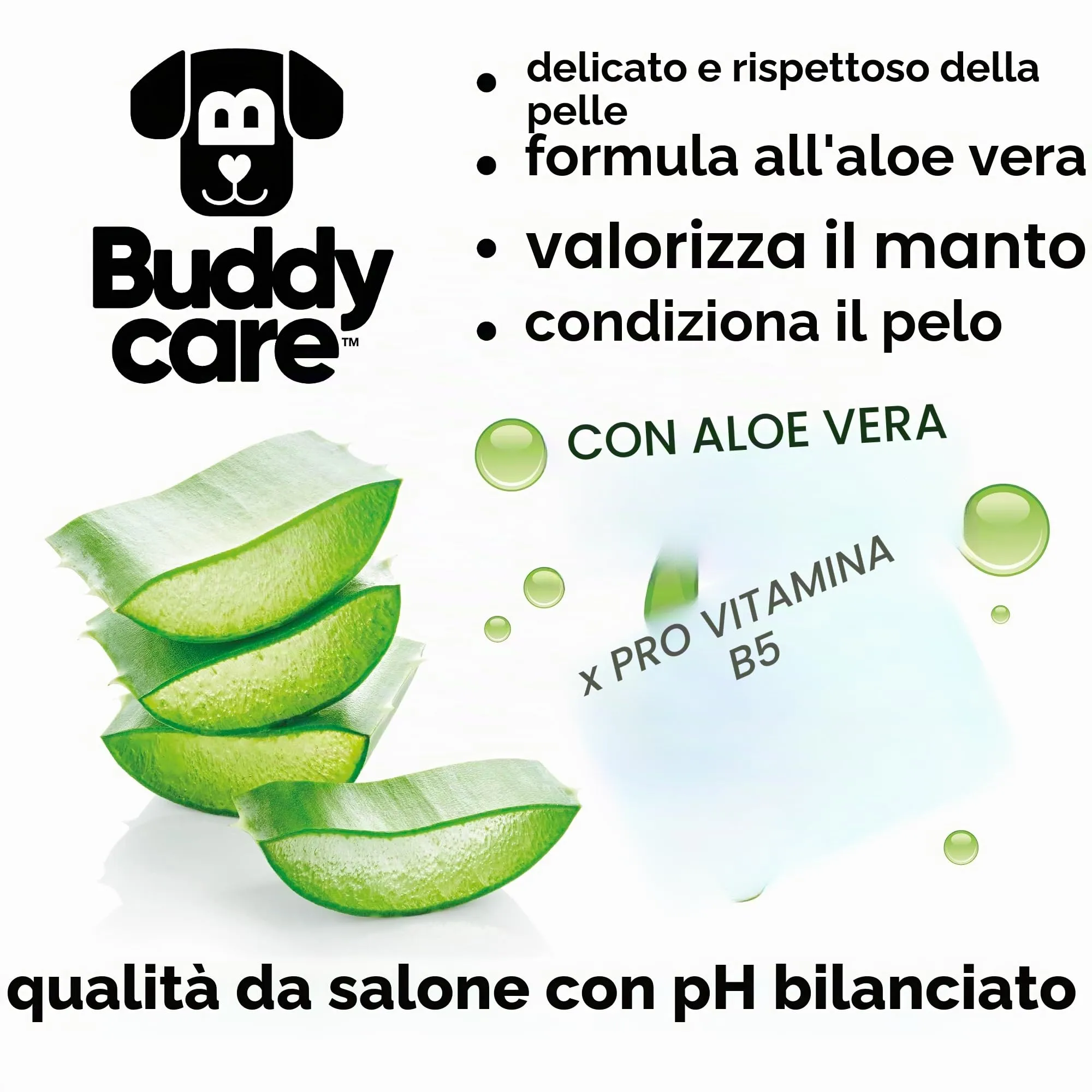 Buddycare Shampoo per cani Derma Sensitive con Aloe Vera e Pro Vitamina B5, 500 ml - immagine 5