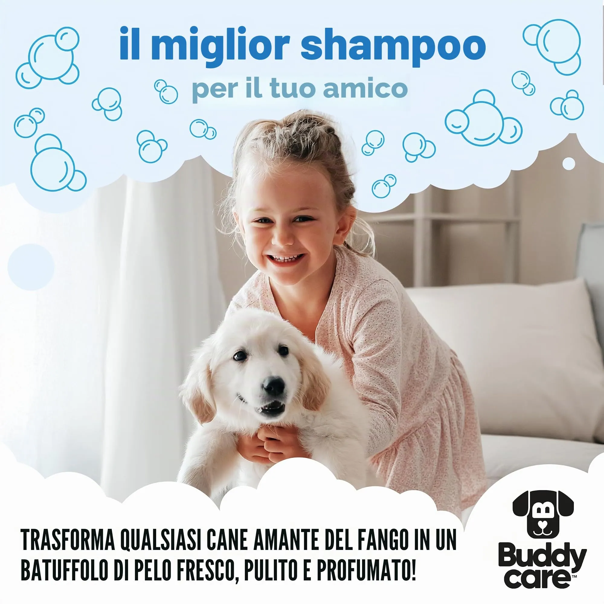 Buddycare Shampoo per cani Bubblegum con Aloe Vera e Pro Vitamina B5, 5L - immagine 7