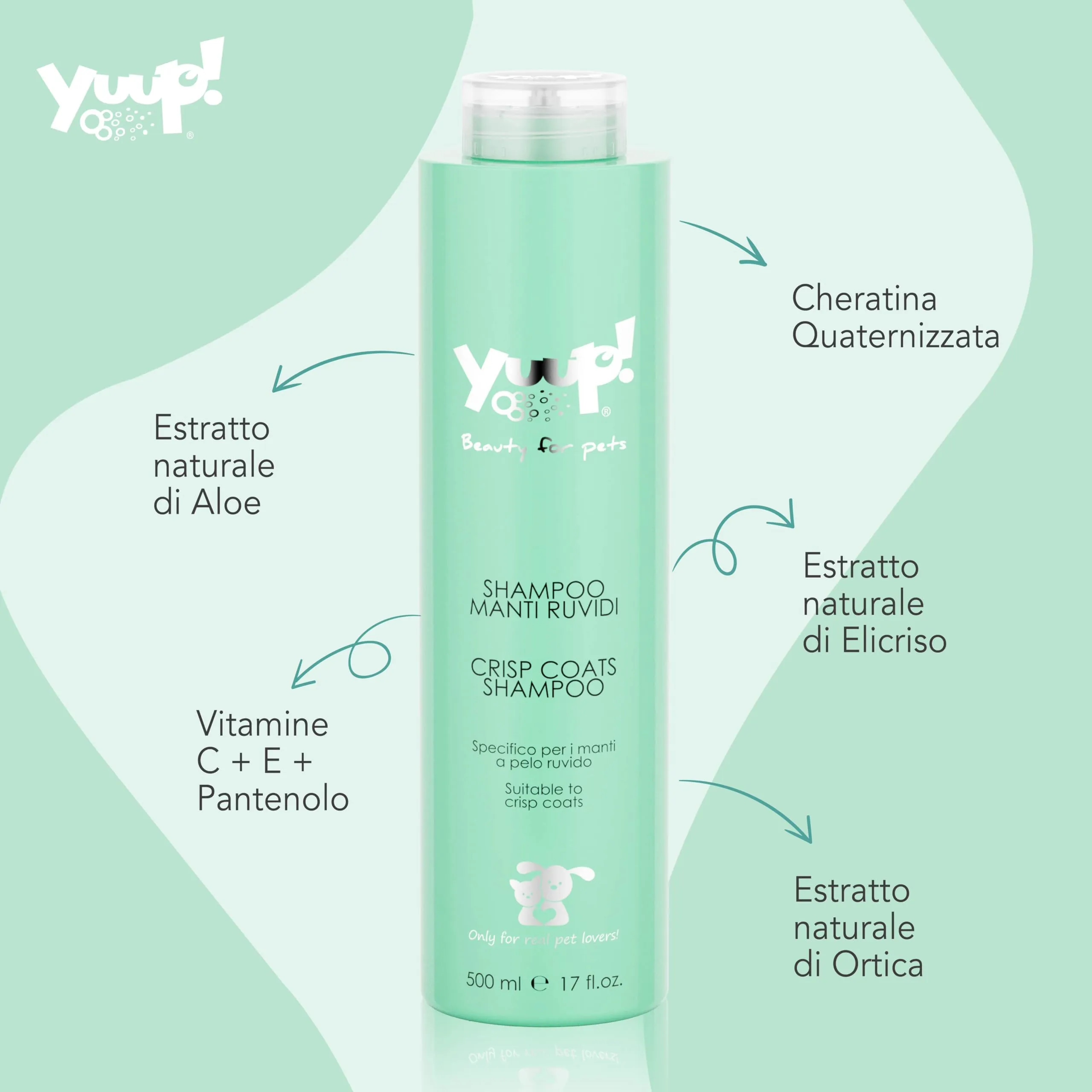 Yuup Shampoo per Cani e Gatti Manti Ruvidi, 500 ml - immagine 2
