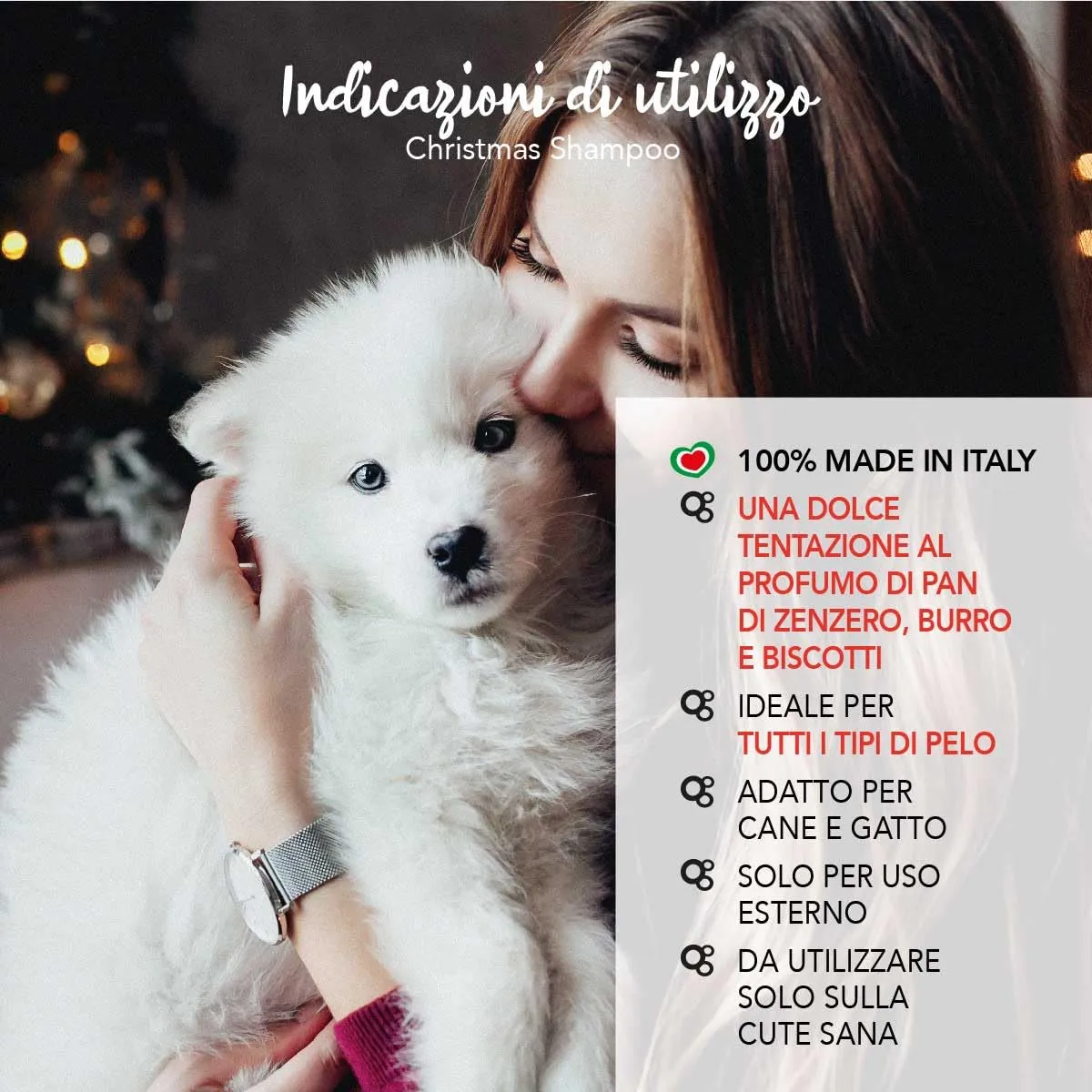 Yuup Christmas Shampoo per Cani e Gatti, Profumo di Pan di Zenzero, Burro e Biscotti, 250 ml - immagine 4