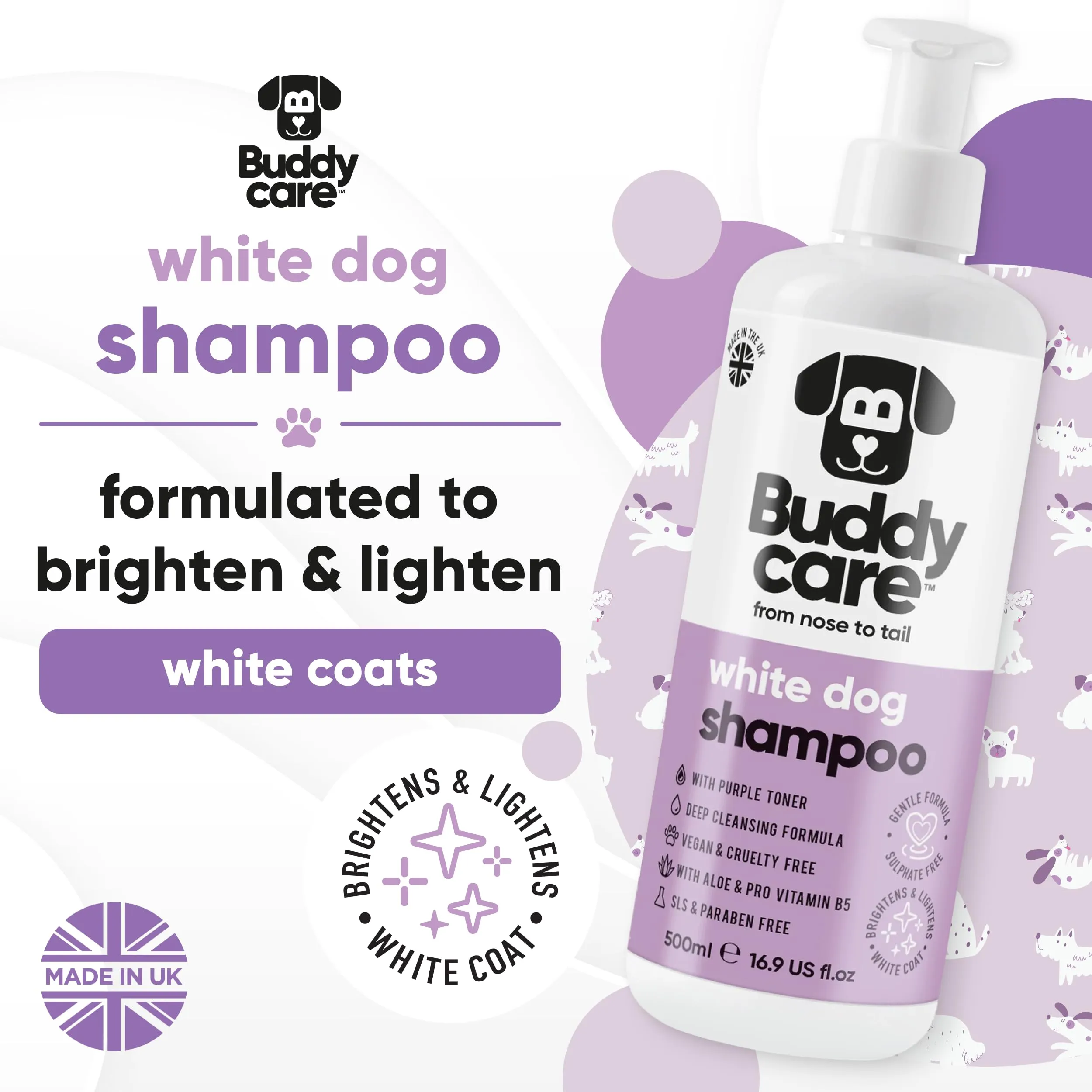 Buddycare Shampoo Bianco per Cani con Aloe Vera e B5, 500 ml - immagine 2