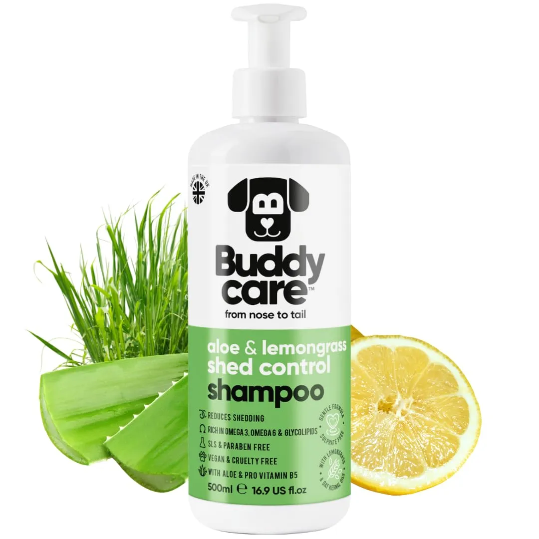 Buddycare Shampoo per cani Shed Control con Aloe Vera, Citronella e Pro Vitamina B5, 500 ml - immagine 1