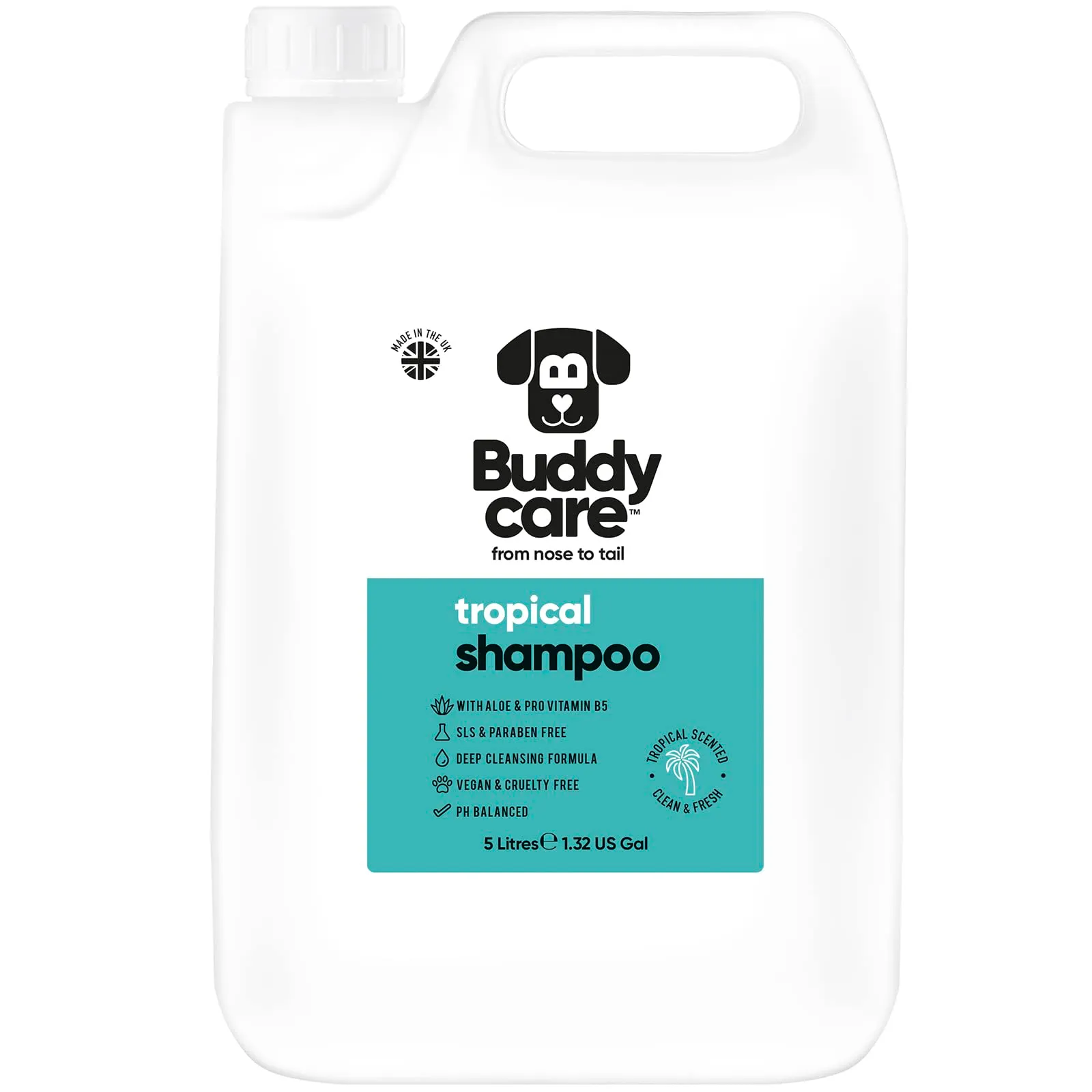 Buddycare Shampoo Tropicale per Cani con Aloe Vera e Pro Vitamina B5, 5L - immagine 1