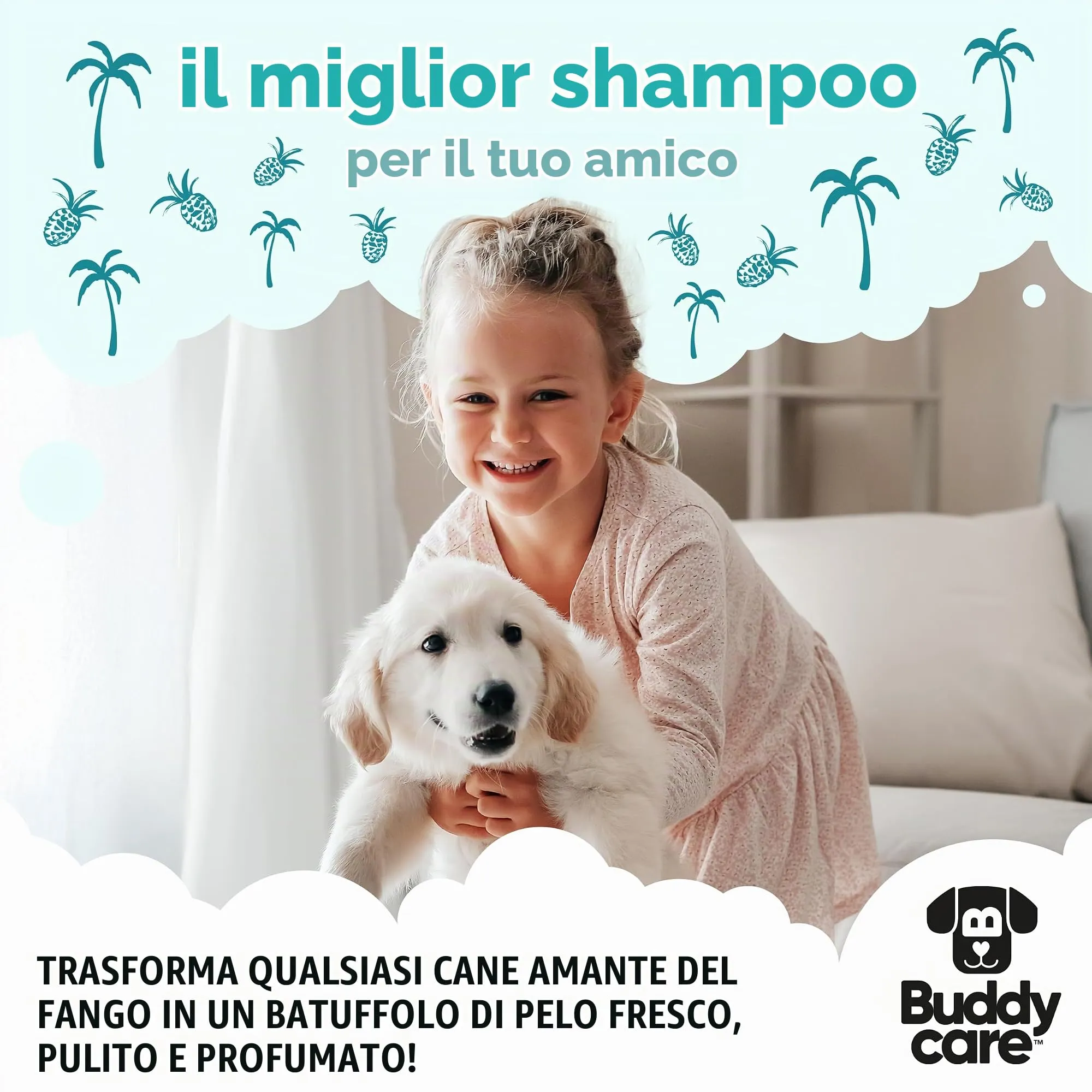 Buddycare Shampoo Tropicale per Cani con Aloe Vera e Pro Vitamina B5, 5L - immagine 7