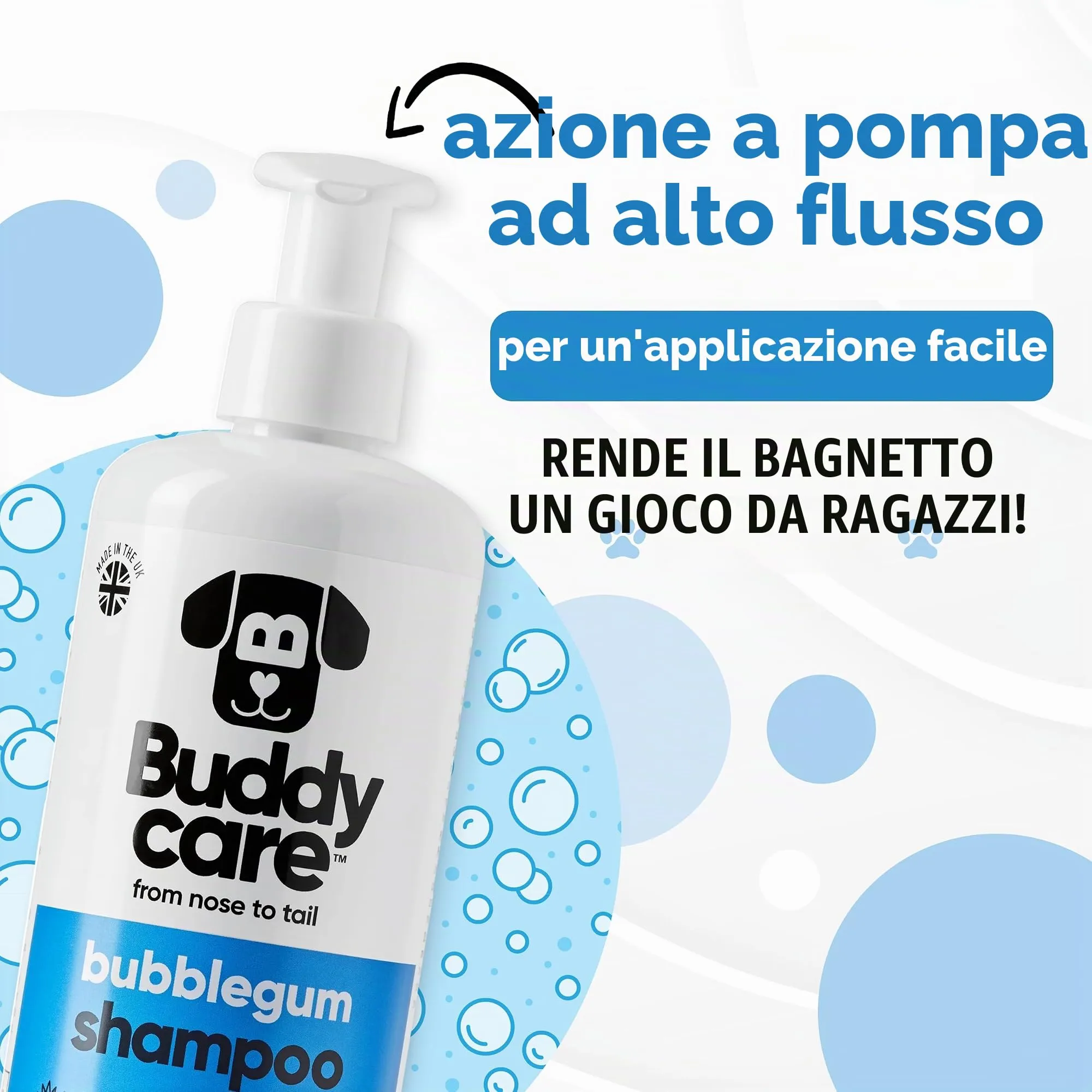 Buddycare Shampoo per cani Bubblegum con Aloe Vera e Pro Vitamina B5, 500 ml - immagine 6