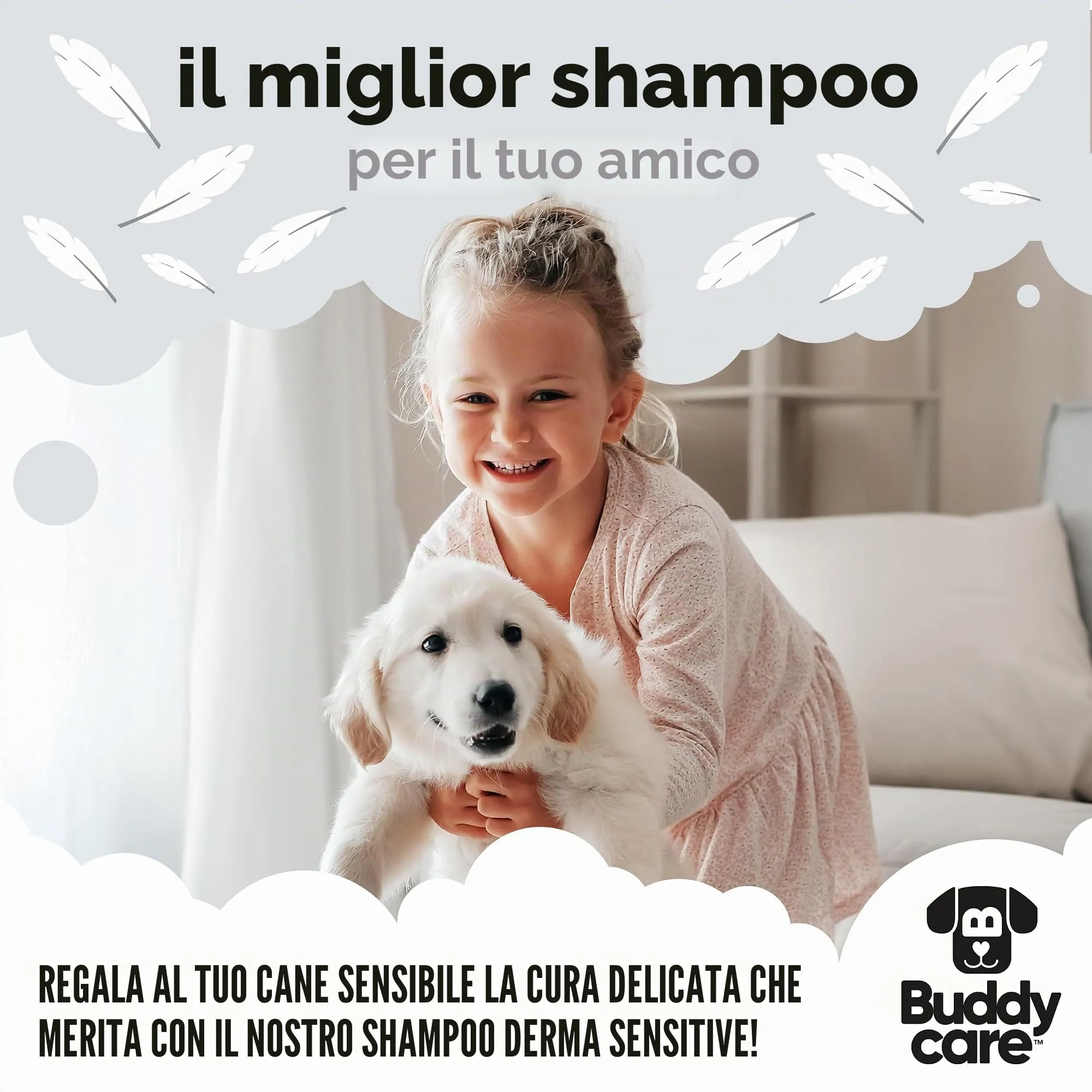 Buddycare Shampoo per Cani Derma Sensitive con Aloe Vera e Pro Vitamina B5, 5L - immagine 7